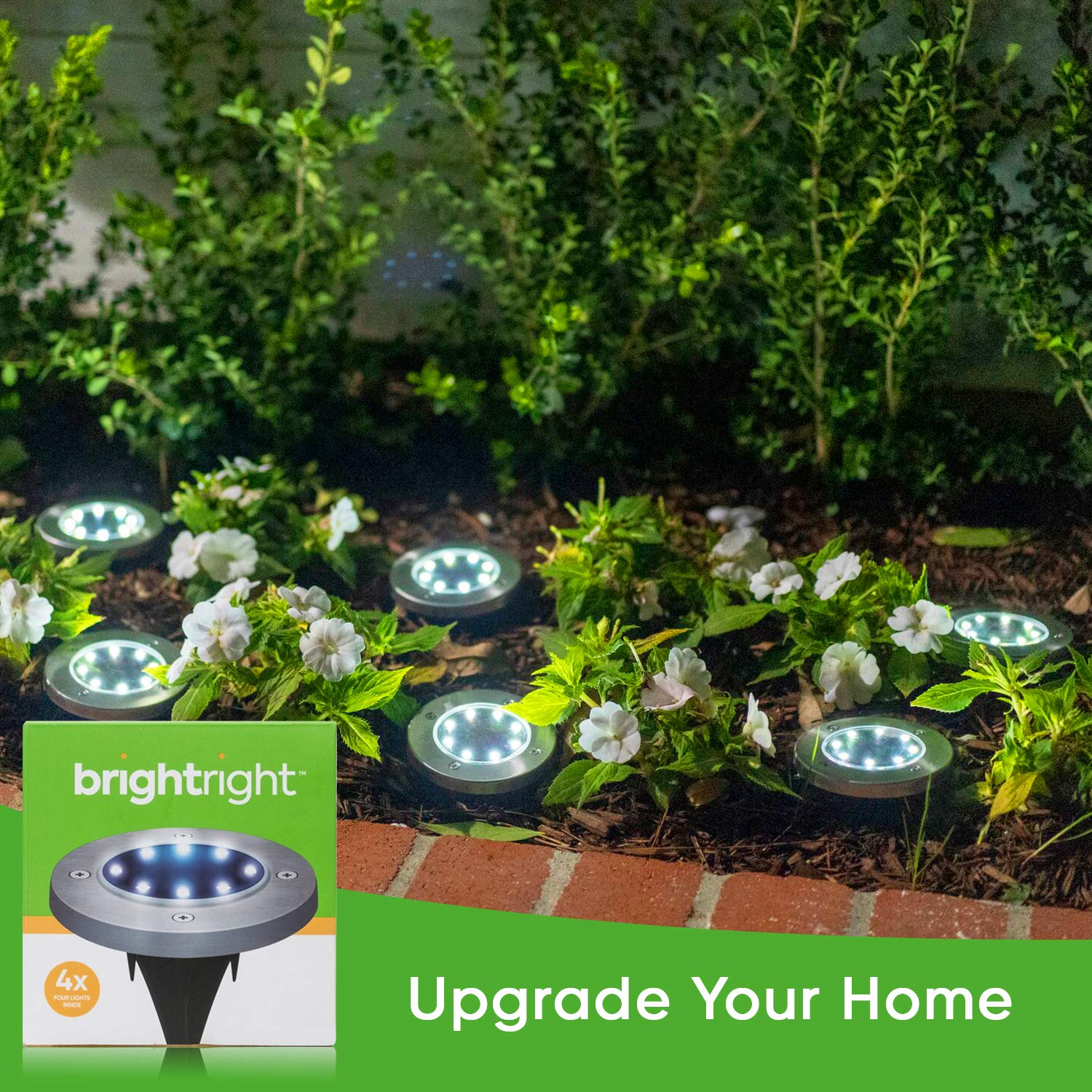 12 Pack Solar Pathway Lights - 8 White LED Waterproof Outdoor Landscape Lighting for Yard, Garden, Patio, Lawn, Deck, Driveway - Dusk to Dawn Auto On/Off - Perfect for Walkways & Nighttime Safety