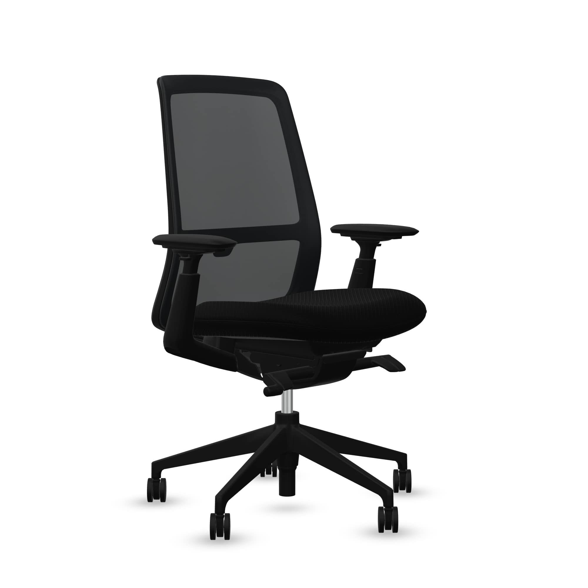 Haworth Soji Ergonomic Mesh Desk Chair - Adjustable Arms & Flexible Back Support for Home Office, Workspace, or Gaming - Comfortable & Breathable for Long Hours of Sitting (Flotsam)