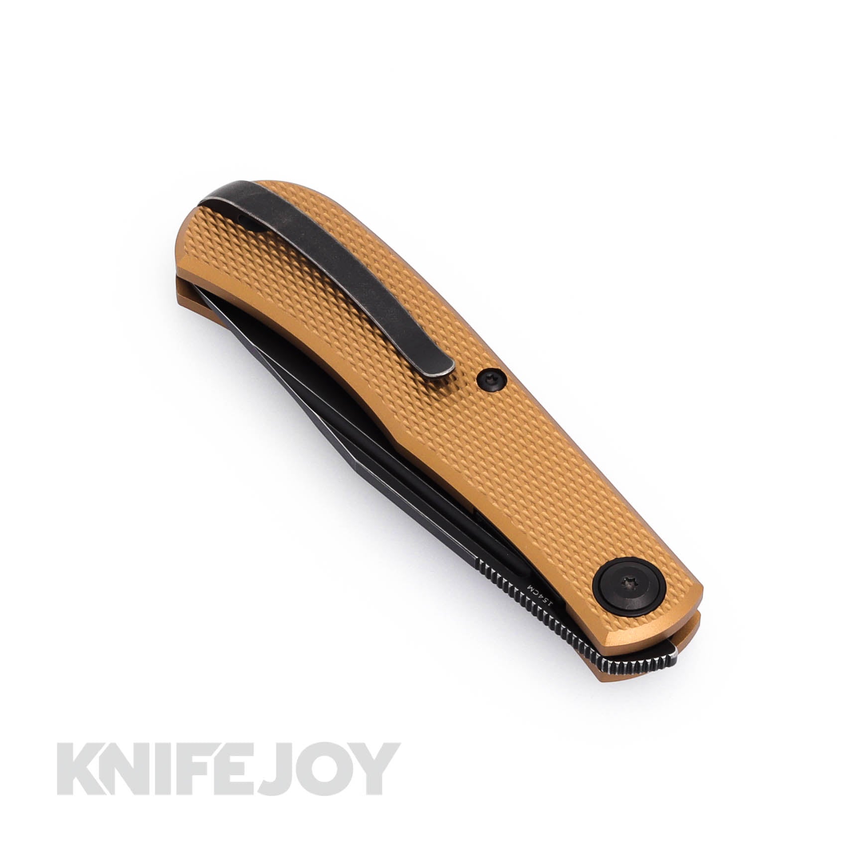 Daedalus Knife Co. The Lab Model Front Flipper - Blackwash Blade & Bronze Aluminum Handles | EDC Pocket Knife for Outdoor, Camping, and Everyday Carry