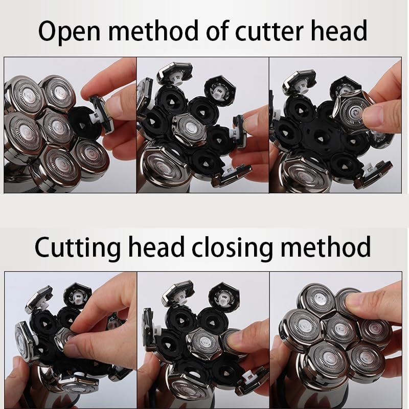 7D Floating Head Electric Shaver for Bald Men - Waterproof Cordless Razor with 7 Independent Cutters | Perfect for Head Shaving, Beard Trimming & Travel Use