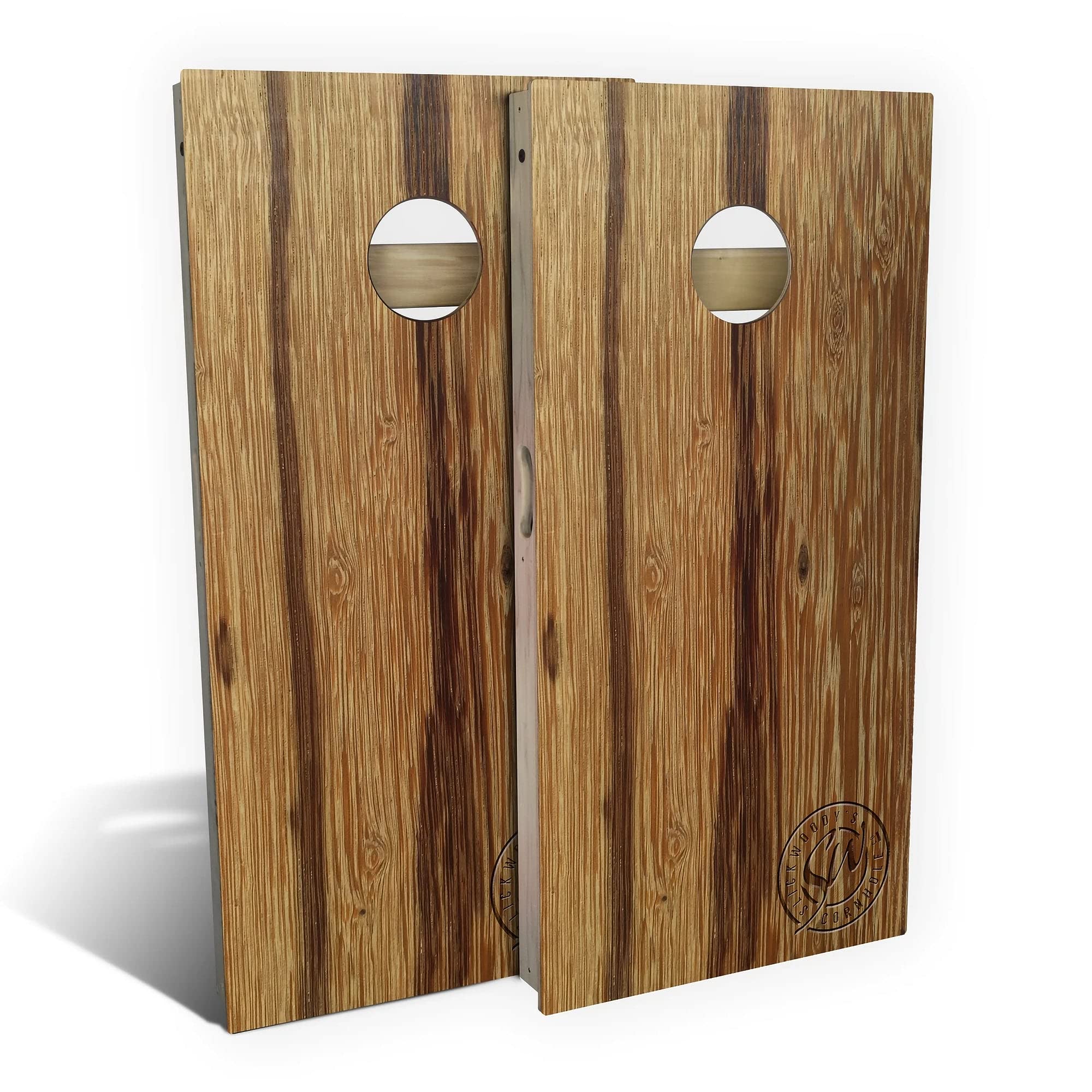 Premium Marblewood Cornhole Board Set - 2 Boards & 8 Bags - Custom Size & Accessories - Perfect for Backyard Parties, Tailgating & Outdoor Games