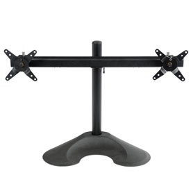 Ergotech Dual LCD Monitor Horizontal Desk Stand - Black | Adjustable VESA Mount for Home & Office Workstations | Improve Productivity with Dual Screen Setup