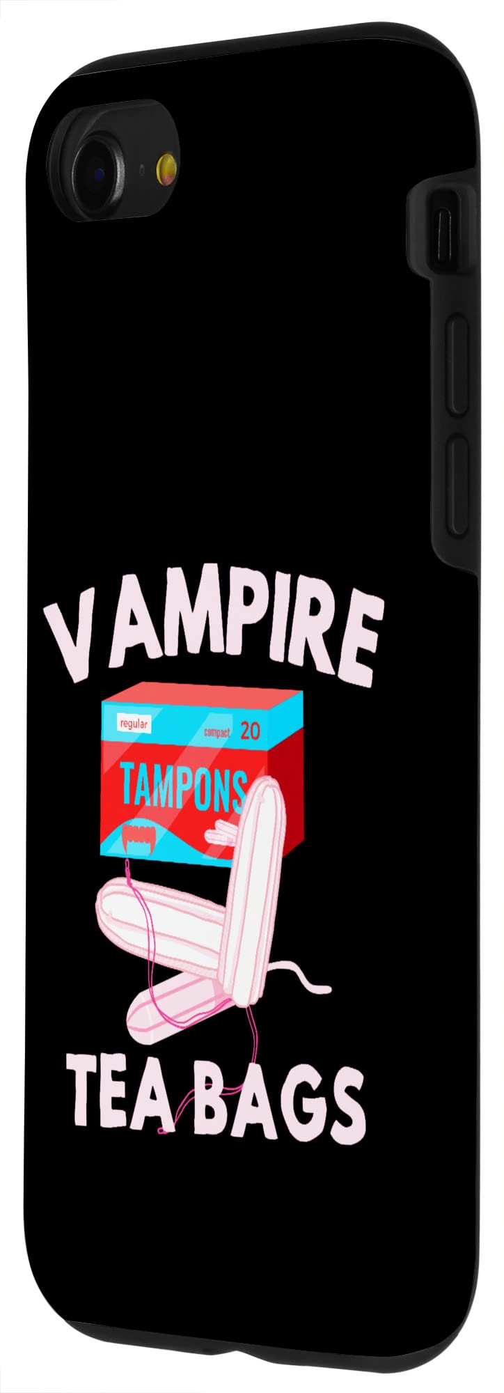Funny iPhone SE (2020)/7/8 Case - Vampire Tea Bags Tampon Horror Humor Design for Men & Women - Perfect for Halloween, Cosplay & Prank Gifts