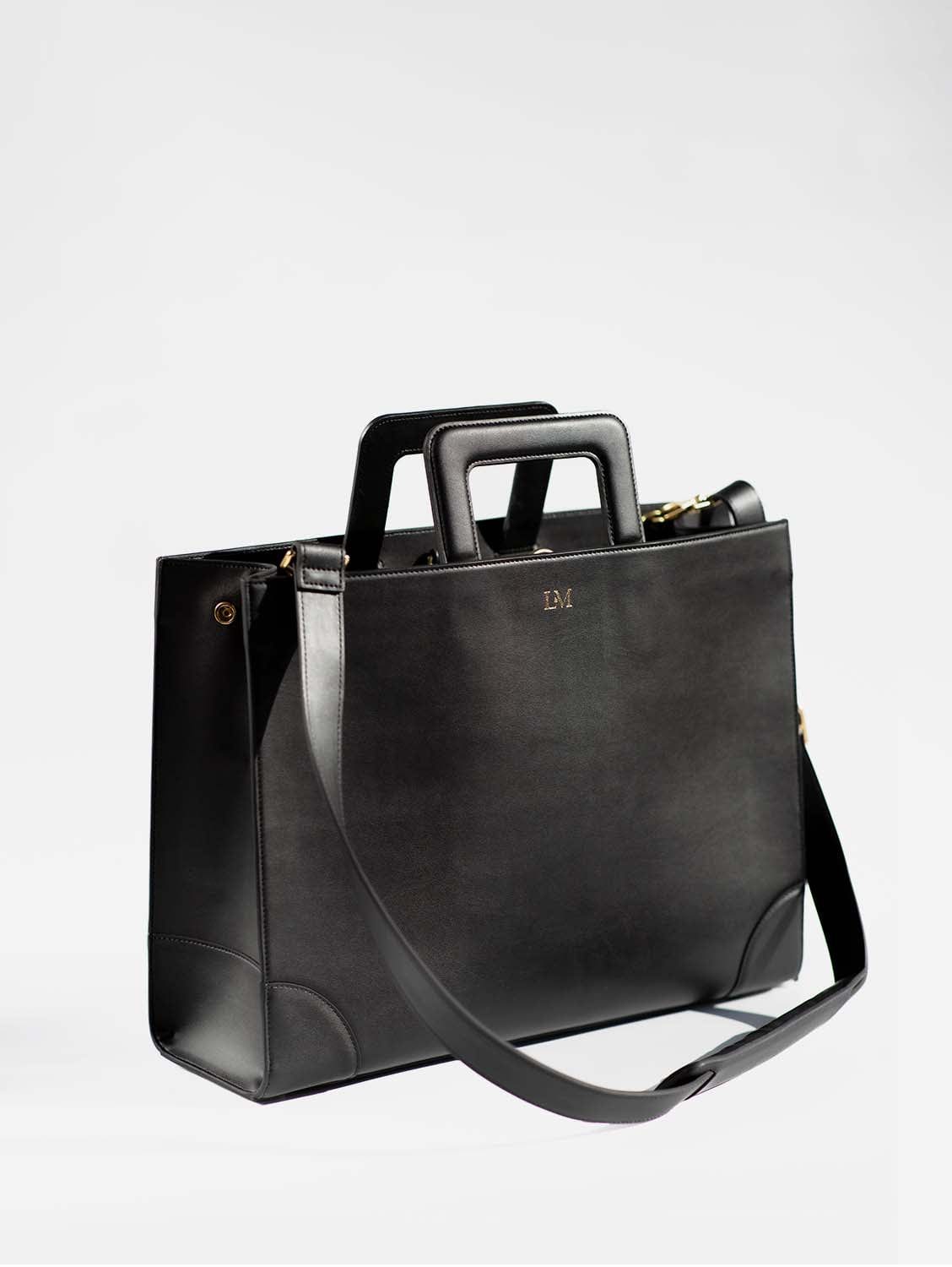 Vegan Leather Work Bag for Women | Stylish Black Cactus Leather Tote | Perfect for Office, Commute & Business Travel