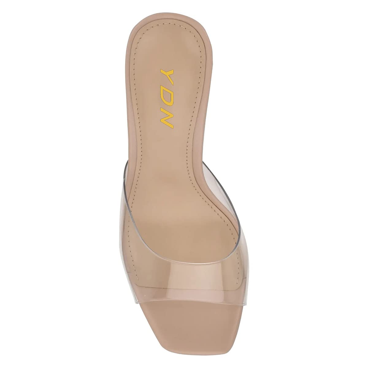 YDN Women's Crystal Chunky High Heel Mules - Sexy Transparent Open Toe Backless Sandals for Beach, Party & Casual Wear - US Sizes 4-16 (Perfect for Summer Outfits, Date Nights & Vacation)