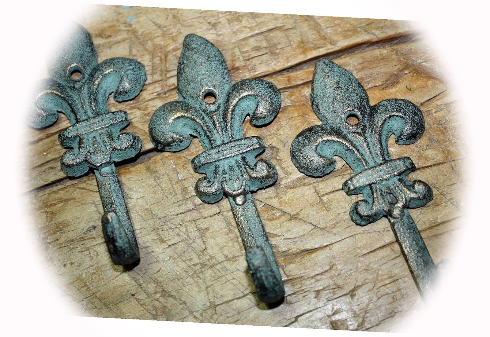 Vintage Cast Iron Fleur De Lis Coat Hooks - Set of 100 Antique Style Rustic Wall Hooks for Hats, Towels & Home Decor | Perfect for Entryway, Bathroom & Farmhouse Style Decor