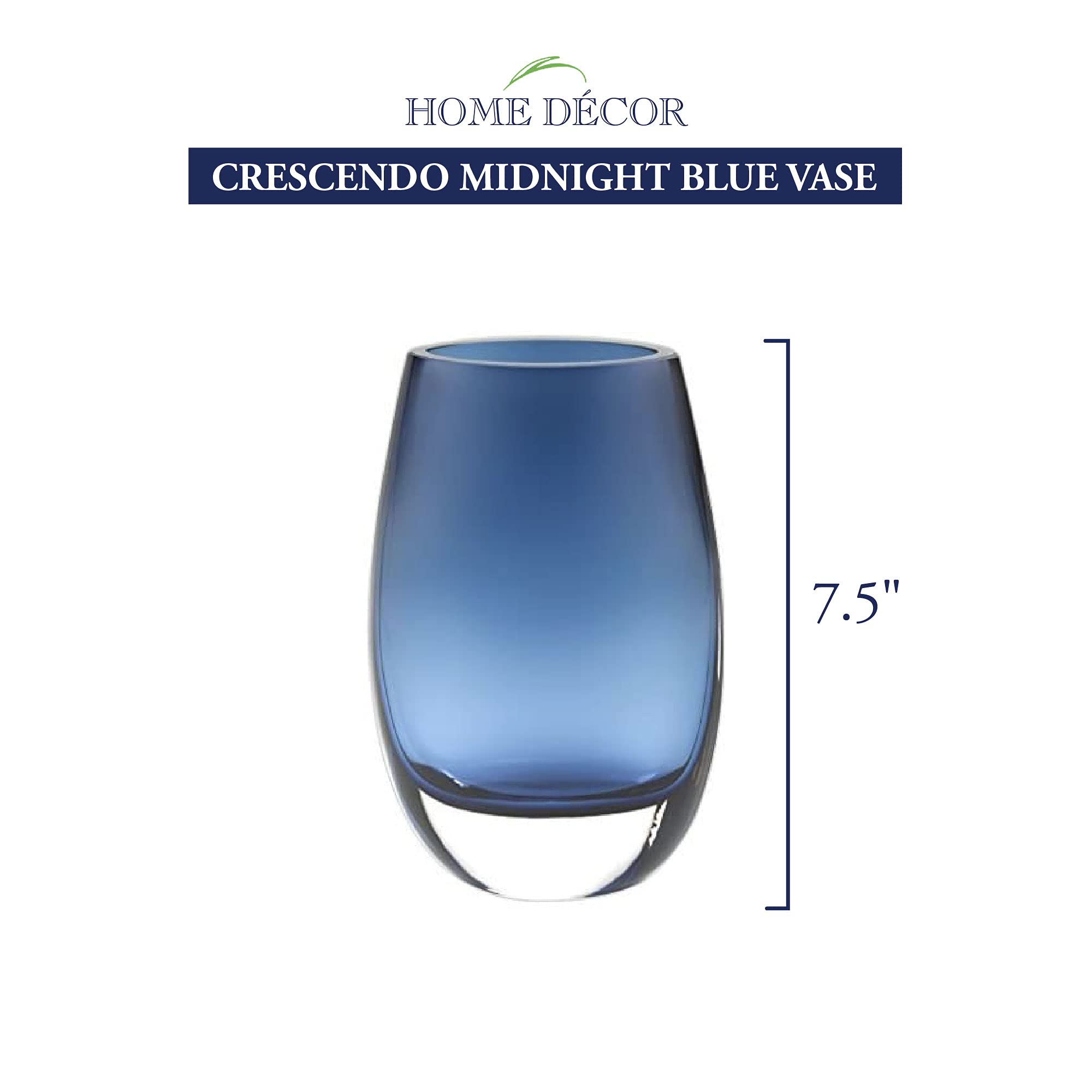 Badash - Crescendo European Mouth Blown Crystal Midnight Blue 7.5