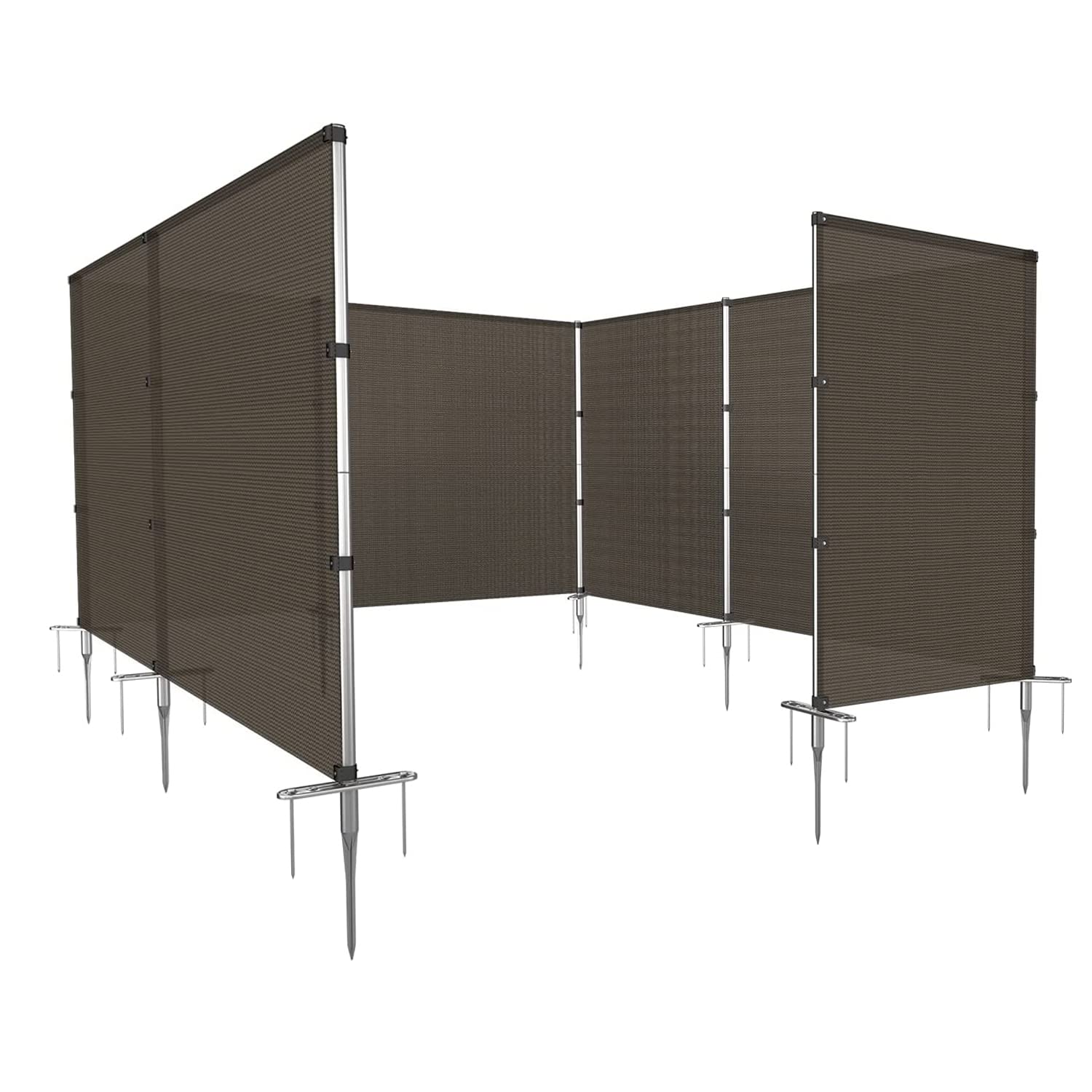 Coarbor 4'x40' Outdoor Removable Privacy Fence Panel - Brown Pool Fencing, Dog & Chicken Yard Barrier, Garden Border with Spikes Poles - Perfect for Backyards, Pools, Pet Areas & Vegetable Gardens