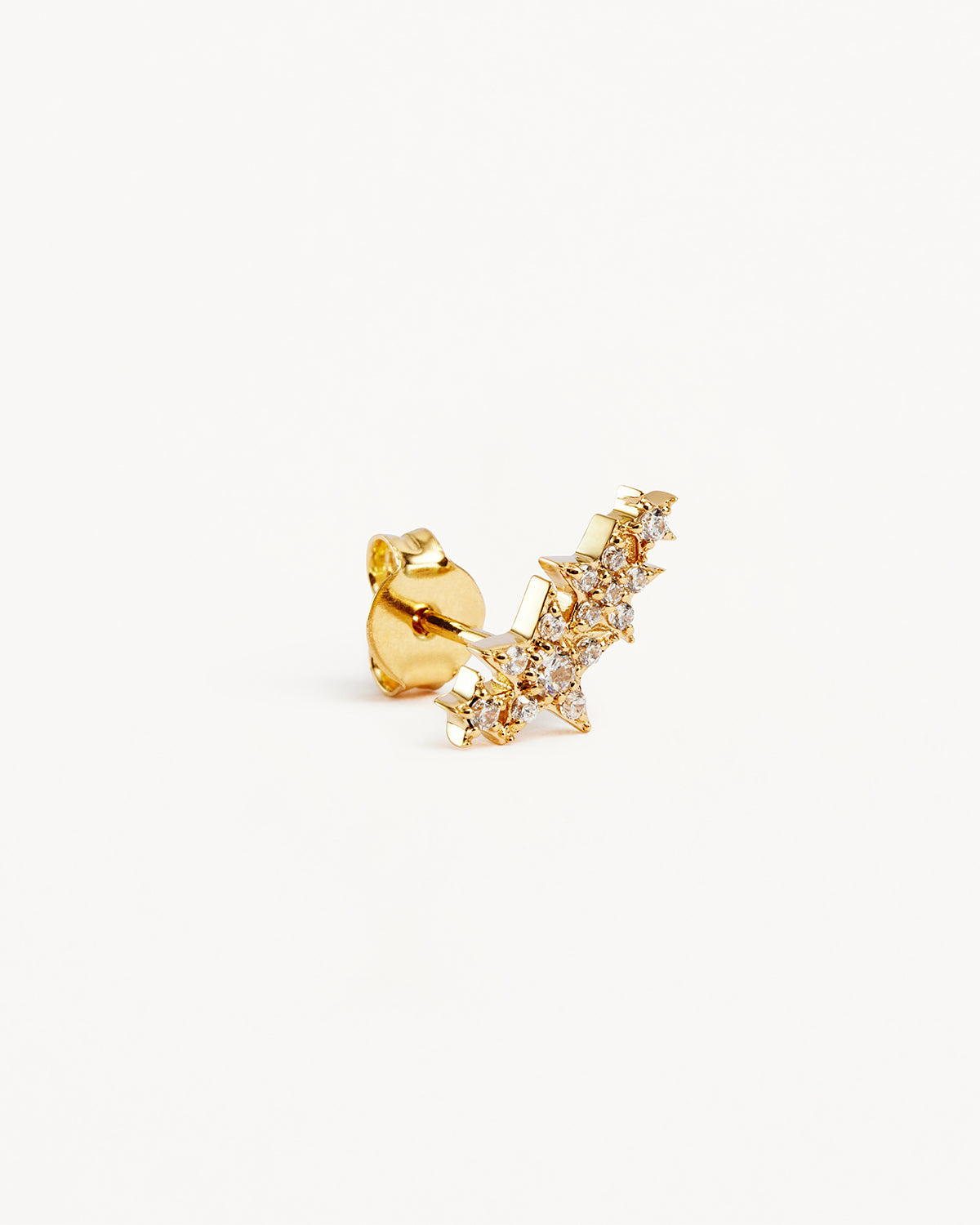 14K Solid Gold Stardust Lab-Grown Diamond Ear Crawler Left Earring - Elegant Everyday Wear & Special Occasions