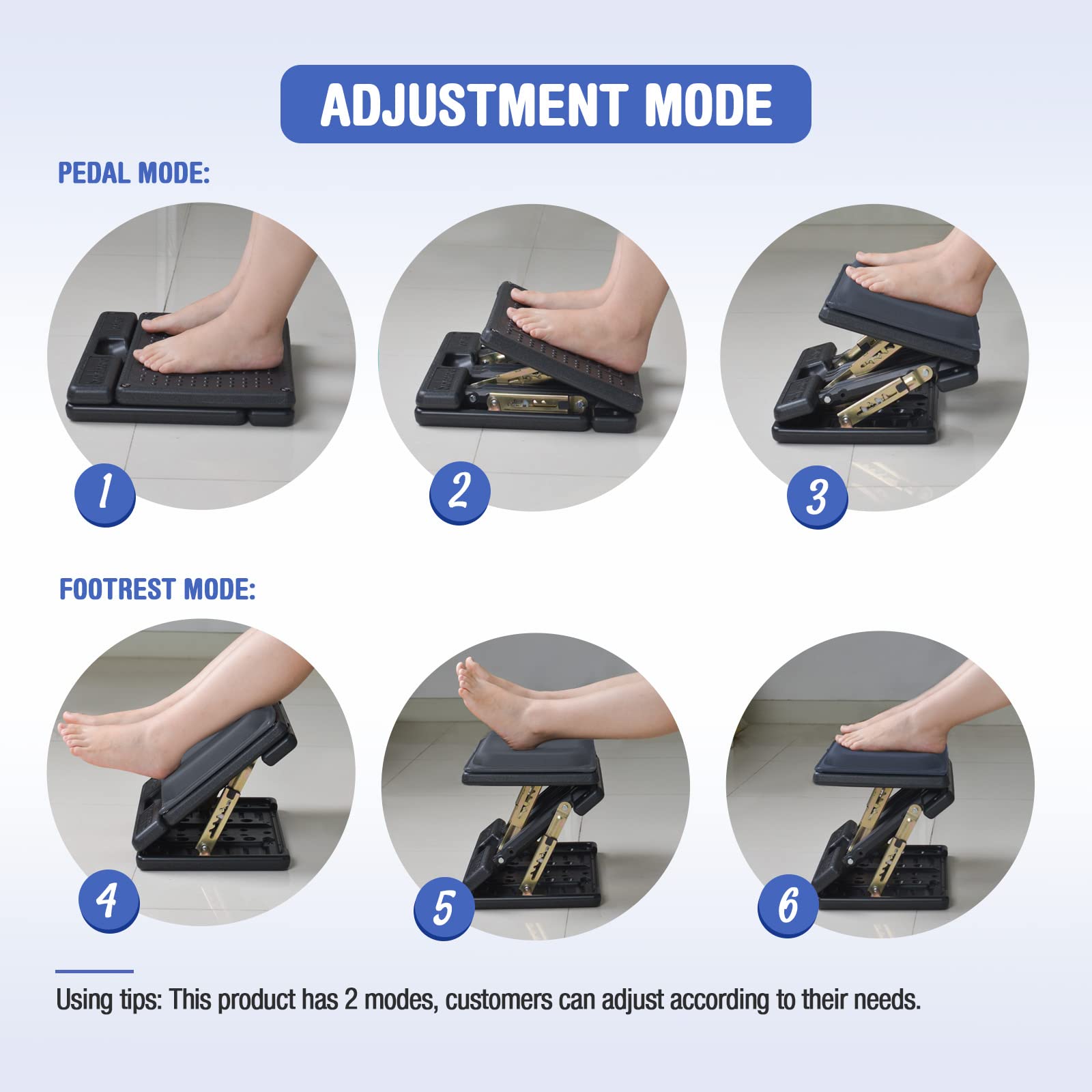 4-Level Adjustable Ergonomic Foot Rest for Under Desk - Foldable Office Footrest with Soft Removable Pad for Work, Gaming & Computer Use - All-Season Comfort (Gray Plus) - Perfect for Home Office, Workstation & Long Sitting Sessions