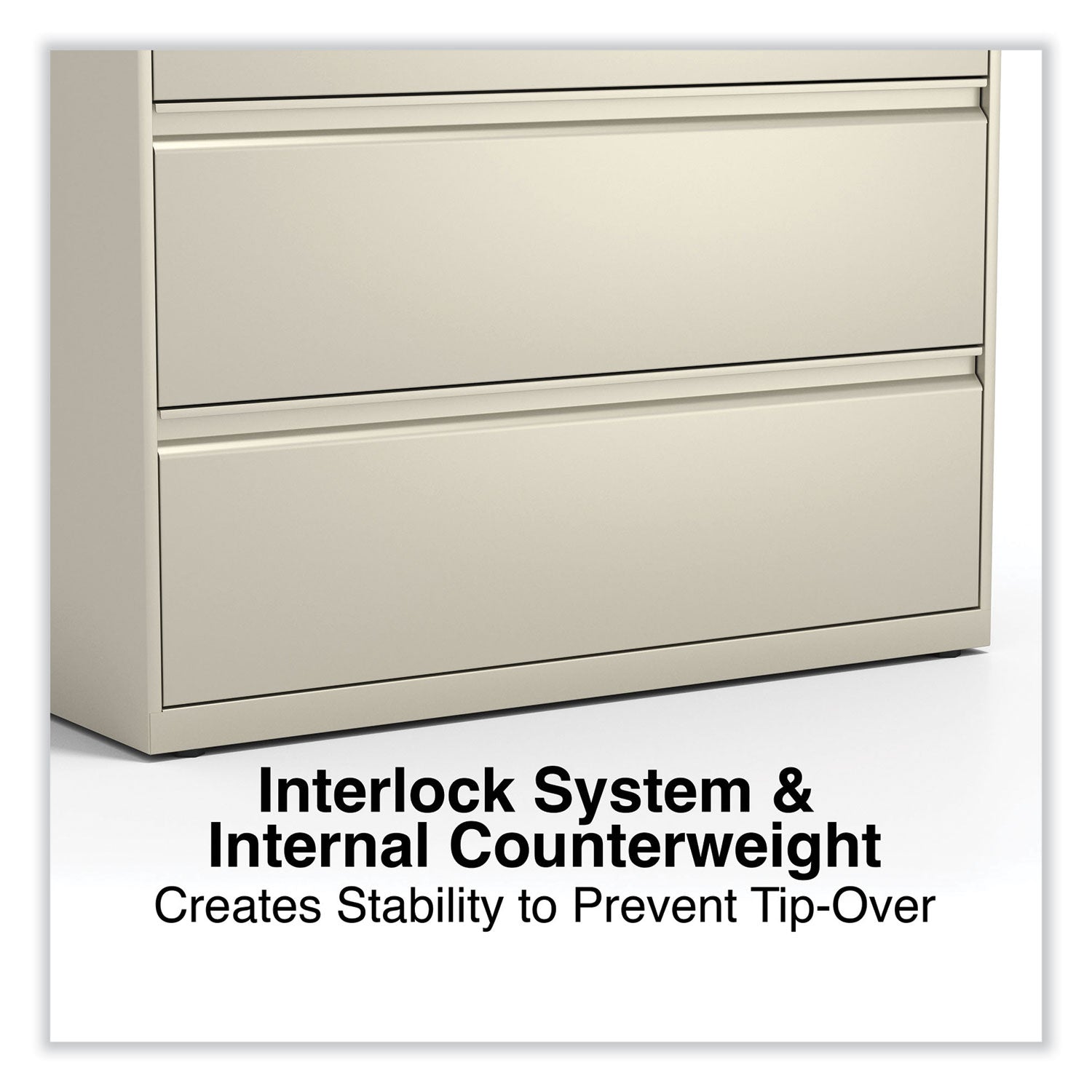 Alera® 4-Drawer Lateral File Cabinet - Legal/Letter Size - Putty Finish - 42
