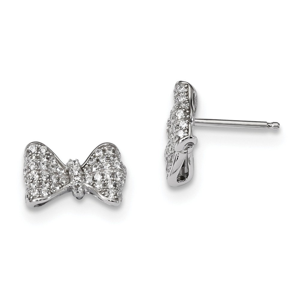 Elegant Sterling Silver & CZ Brilliant Embers Bow Post Earrings for Women - Perfect for Weddings, Parties & Everyday Wear