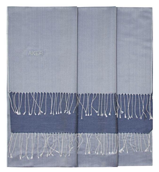 Elegant Aker Bi-Color Long Silk Scarf with Swarovski Stones - Perfect for Women's Fashion Accessories, Evening Parties & Special Occasions