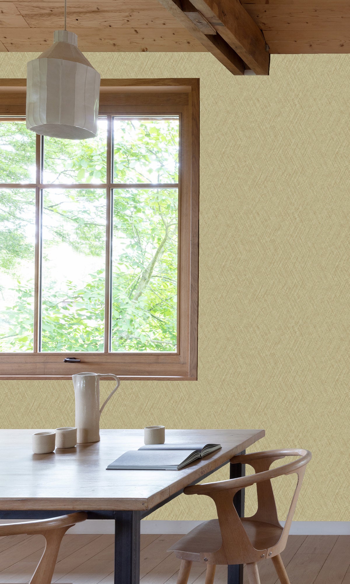 Bungalow Taupe Straw Weave Wallpaper R9819 - Textured Natural Fiber Wall Covering for Boho Chic Bedroom, Living Room & Home Office Decor