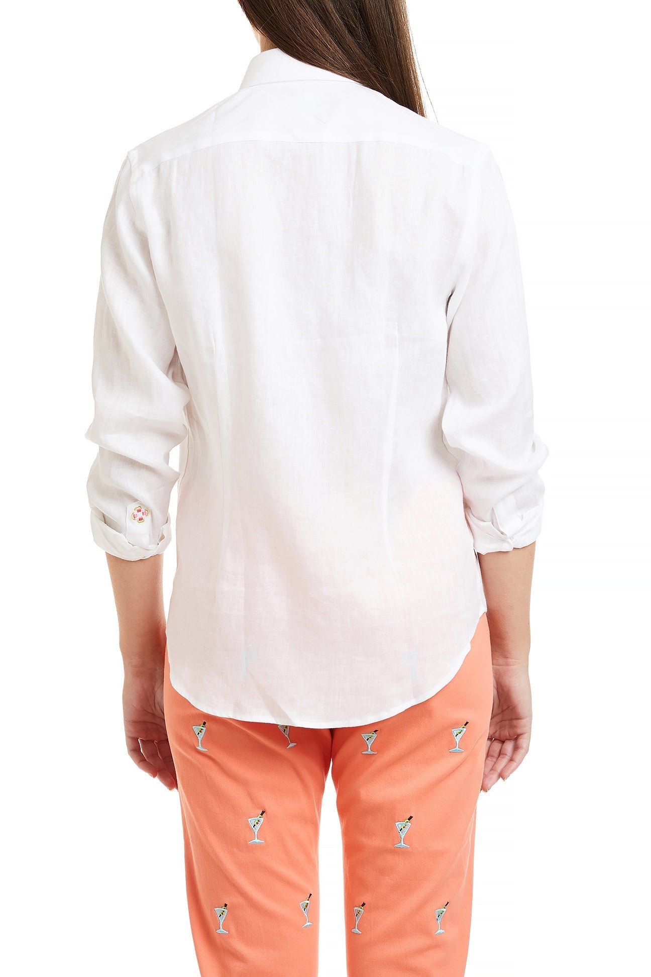 Women's White Linen Button Down Shirt - Casual Office Wear & Summer Outfits