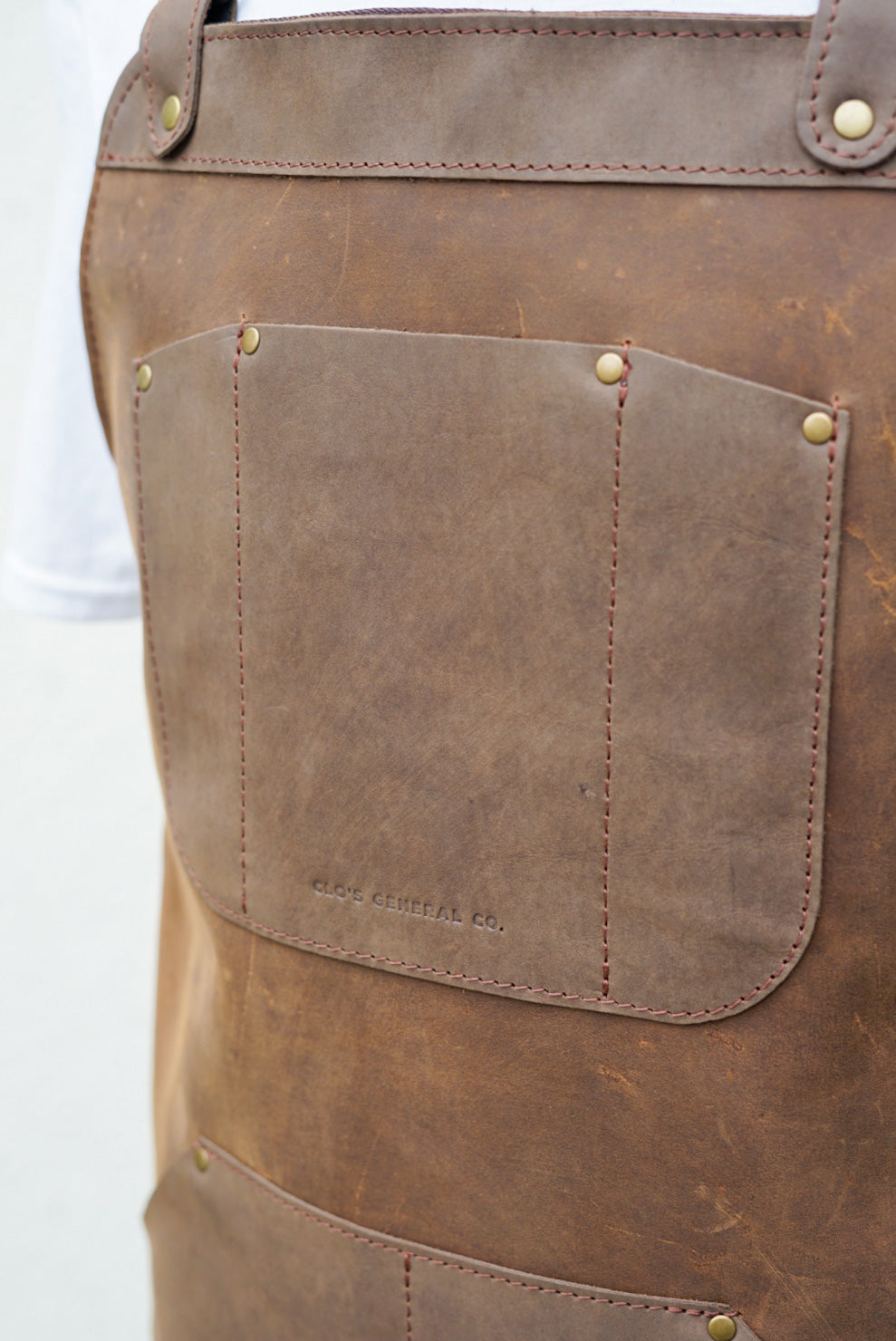 Premium Full Grain Leather Apron - Crazyhorse Brown Work Apron with Extra Pockets for Cooking, BBQ, Woodworking & Crafts