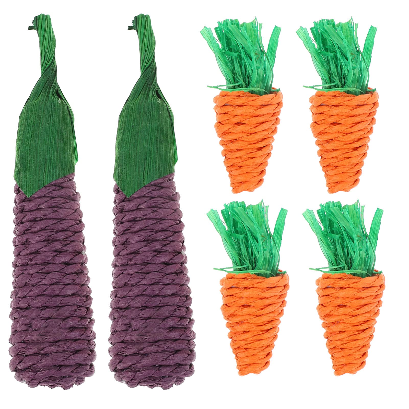 Balacoo 6pcs Puppy Chew Treats - Small Pet Molar Toys for Hamsters, Rabbits & Dogs - Straw Carrot Shape Chew Toys for Teeth Cleaning & Training - Interactive Pet Toys for Cage Enrichment & Dental Care