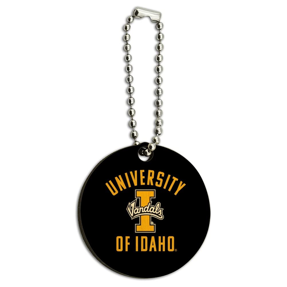University of Idaho Vandals Wooden Round Keychain - Custom Engraved Key Ring for Fans & Alumni - Perfect for Gifts, Keys, and School Spirit Accessories