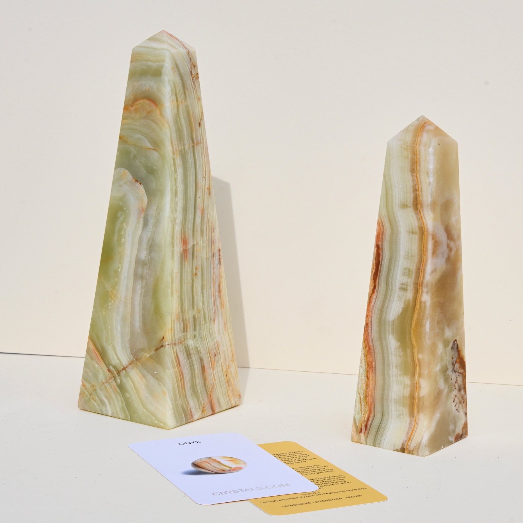 Natural Green Onyx Crystal Obelisk Tower - Feng Shui Healing Stone for Home & Office Decor, Meditation & Spiritual Energy