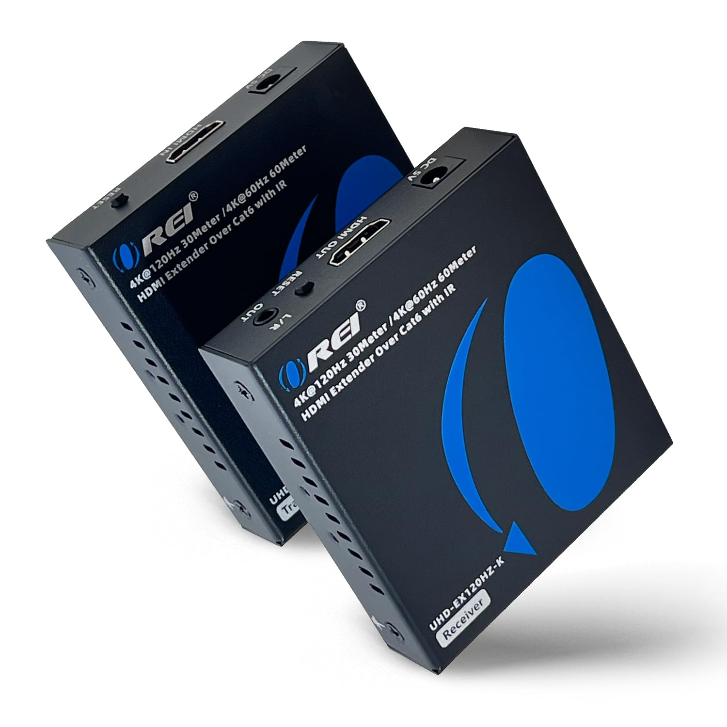OREI 4K @ 120Hz HDMI Over Ethernet Extender Balun - UltraHD 4:4:4 HDR Transmission via Single CAT6/7 Cable (Up to 100ft) with IR & RS-232 Control, Audio L/R Output - Perfect for Home Theater, Gaming & Professional AV Setups (UHD-EX120HZ-K)
