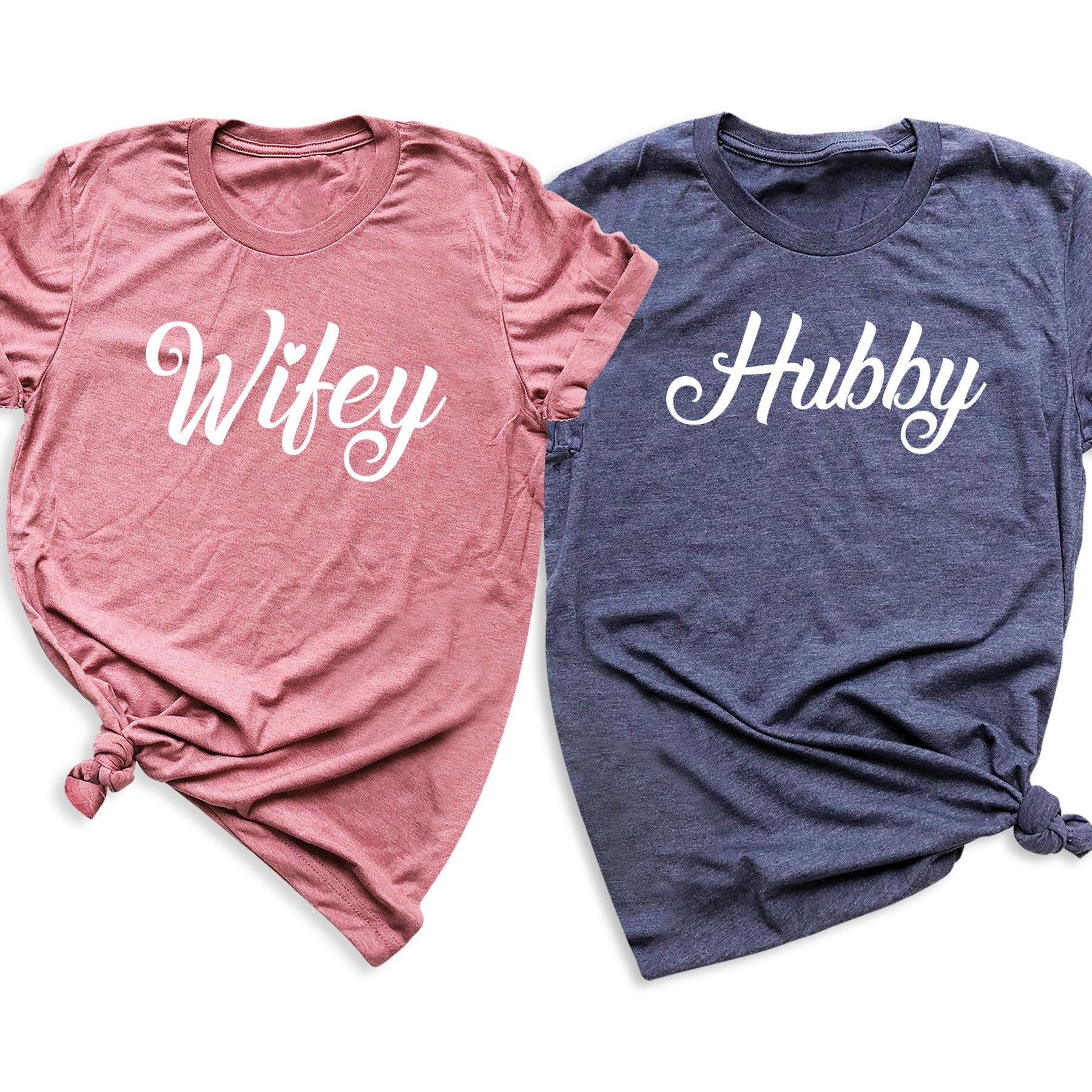 Customizable Matching Couples Graphic Tees - Wifey & Hubby Shirts, Pack of 1 | Perfect for Newlyweds, Anniversaries & Romantic Getaways - Husband and Wife Matching Outfits for Date Nights & Couple Photos