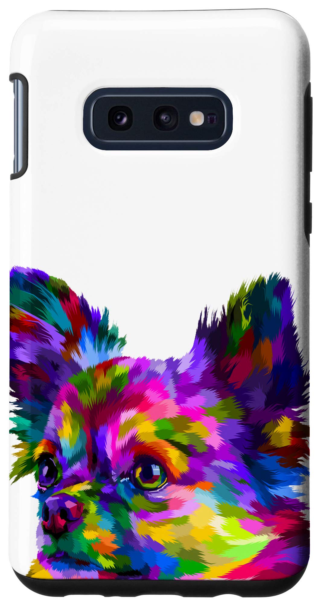 Galaxy S10e Chihuahua Phone Case - Colorful Roaring Chihuahua Head Pop Art Design, Durable Protective Cover for Everyday Use