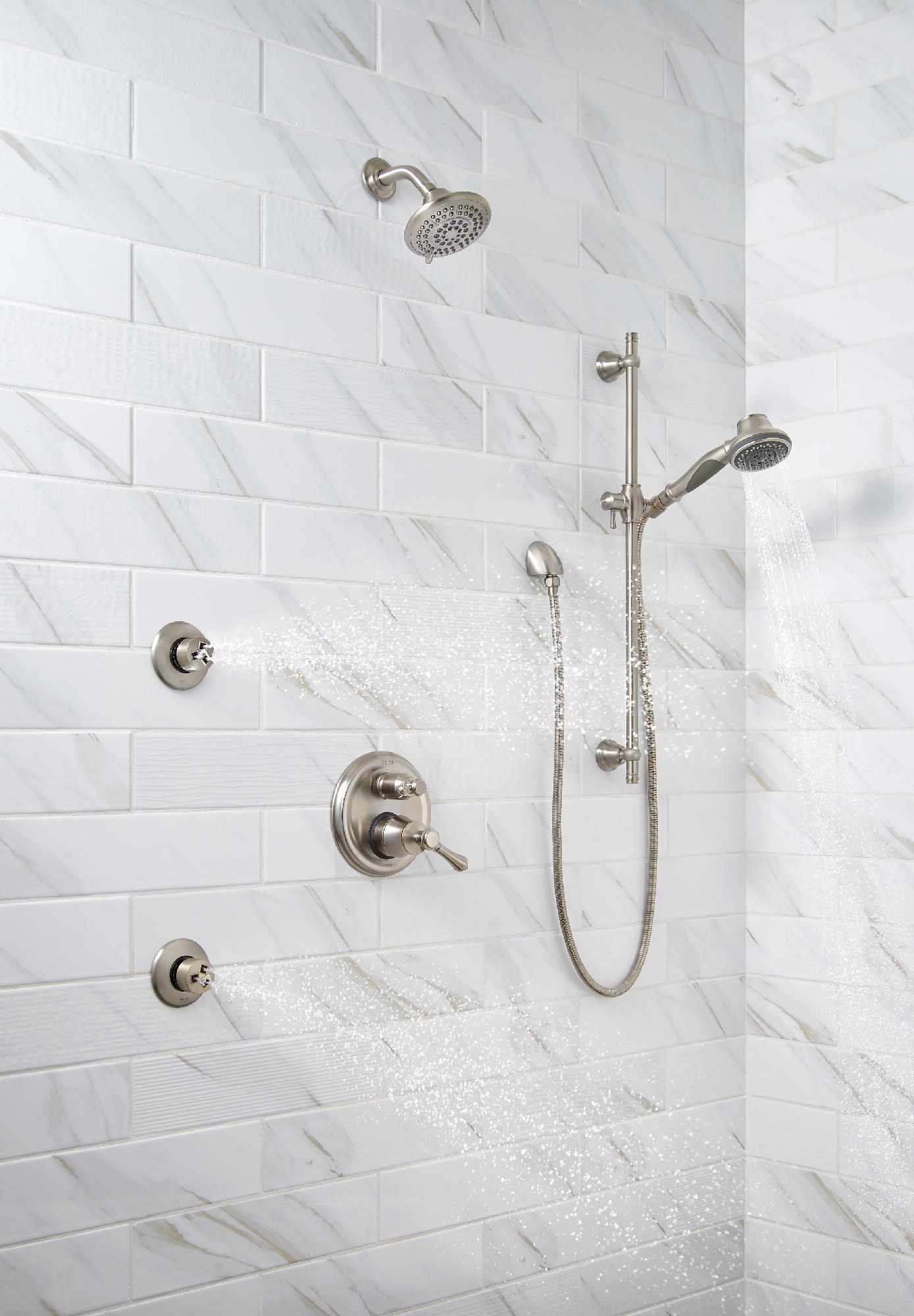 Delta 3-Setting Hand Shower with Slide Bar - Stainless Steel (Model 57021 SS) | Perfect for Bathroom Renovation & Spa-Like Shower Experience