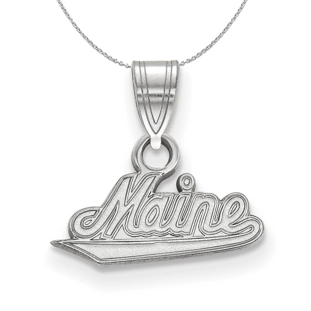 University of Maine Black Bow Sterling Silver Pendant Necklace - Perfect for Graduation Gifts & School Spirit Jewelry