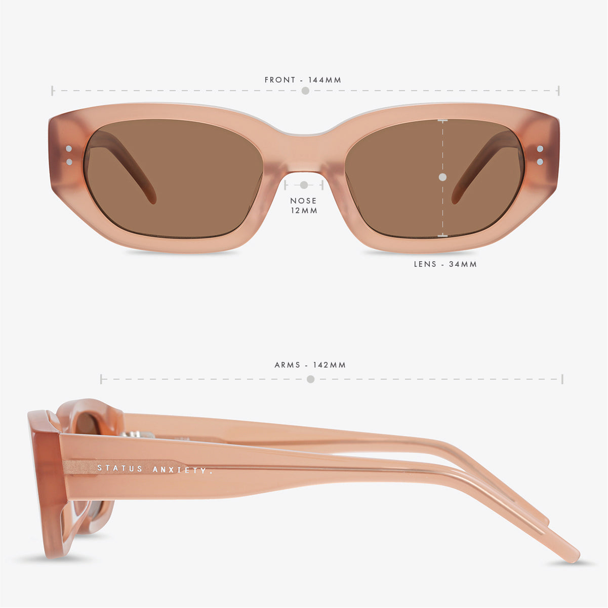 Luna Sunglasses for Women - Trendy Rose Gold Frame & UV Protection - Perfect for Beach, Driving & Outdoor Activities