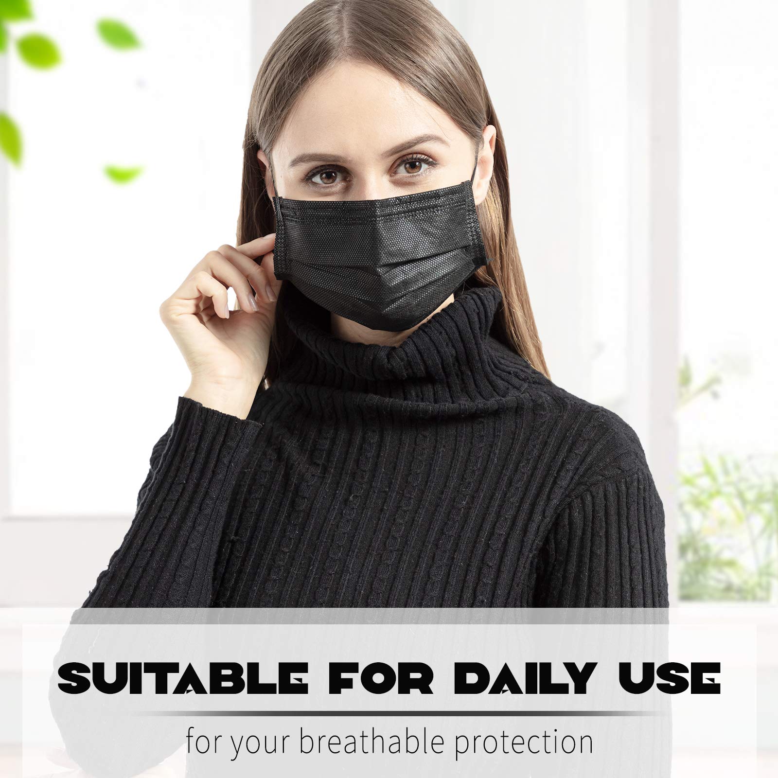 3-Ply Disposable Face Masks with Elastic Ear Loops - Breathable, Comfortable & Skin-Friendly for Daily Use, Travel, and Public Safety Protection
