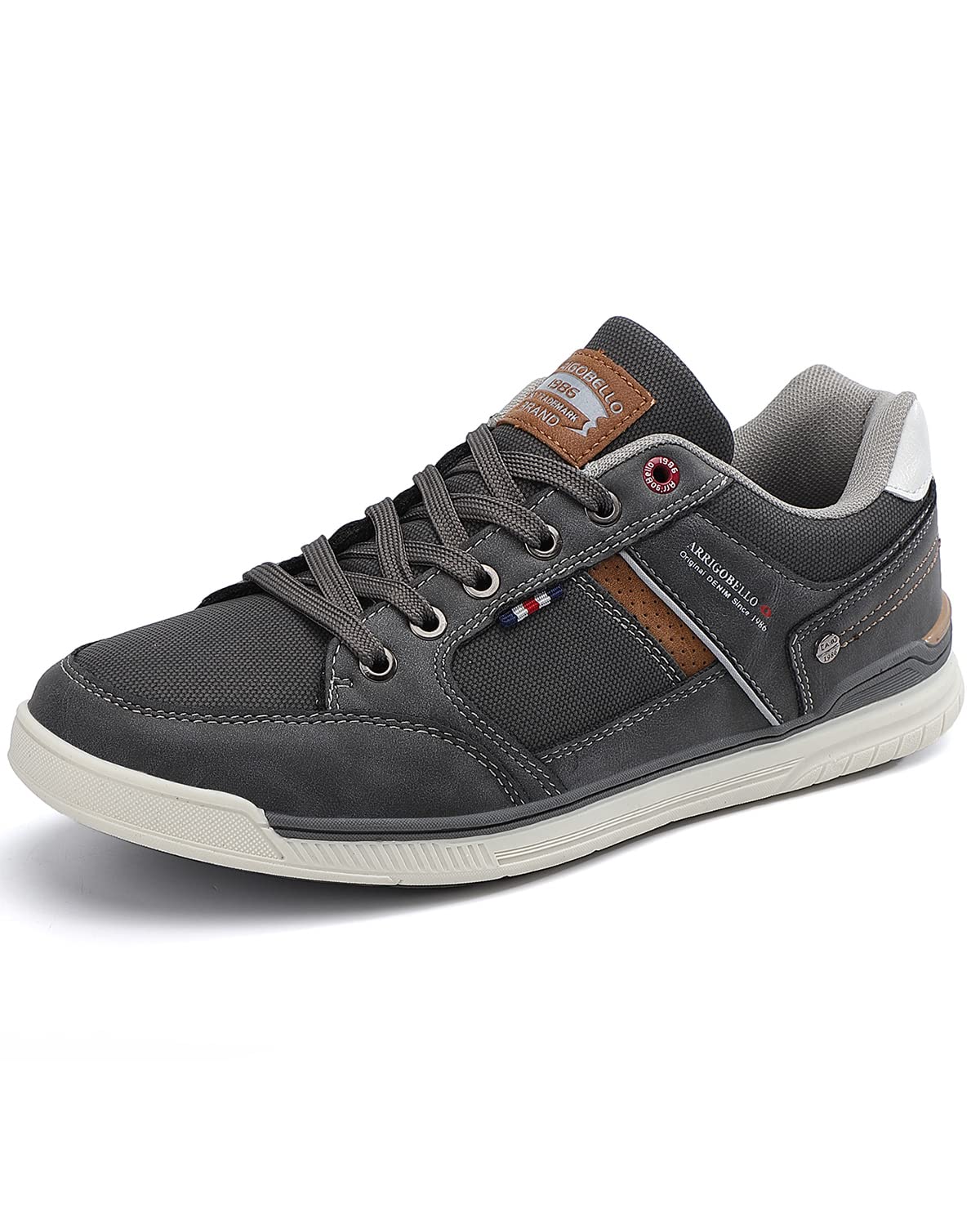 ASTERO Men's Casual Leather Sneakers - Breathable Low Top Dress Shoes for Walking, Work & Everyday Wear | Comfortable & Stylish for Office, Travel & Outdoor Activities