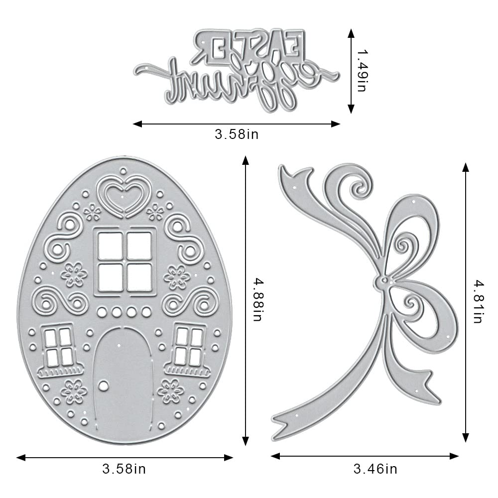 Easter Egg House Metal Cutting Dies with Blessing Words - DIY Scrapbooking Embossing Stencil Template for Card Making, Photo Albums, Easter Day Decorations - Perfect for Easter Crafts, Home Decor, and Gift Making