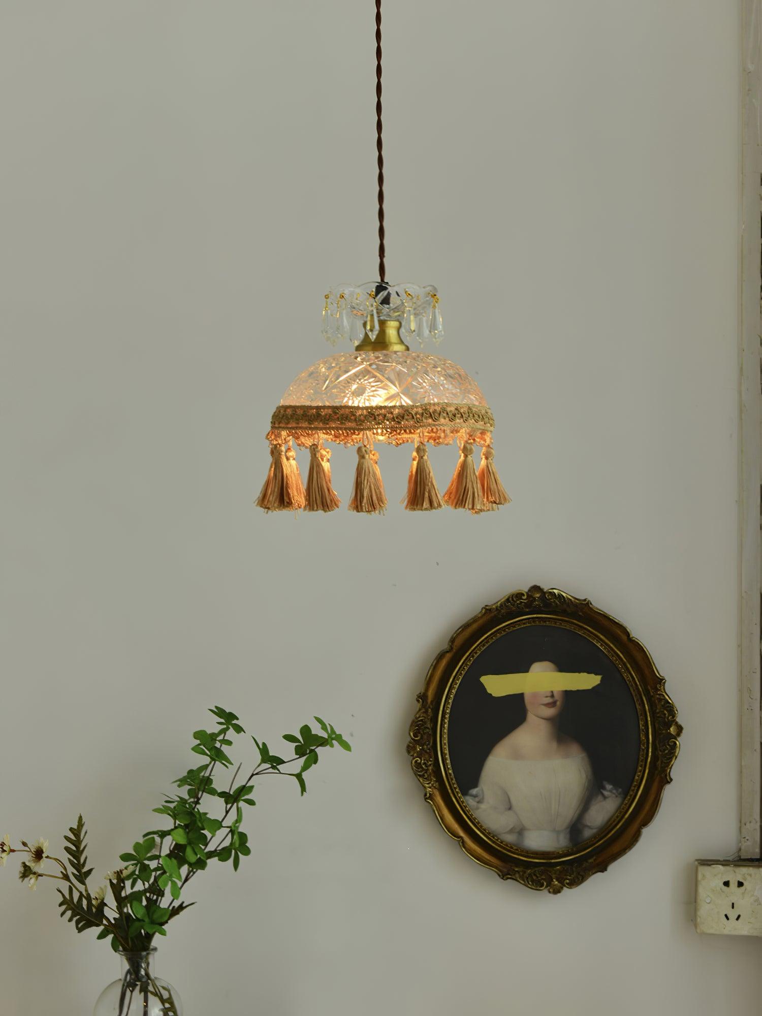 Modern Bowl Tassel Pendant Light - Elegant Hanging Chandelier for Dining Room, Kitchen Island, Bedroom & Living Room Decor