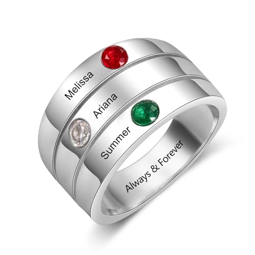 A03 3 Birthstones-White Gold