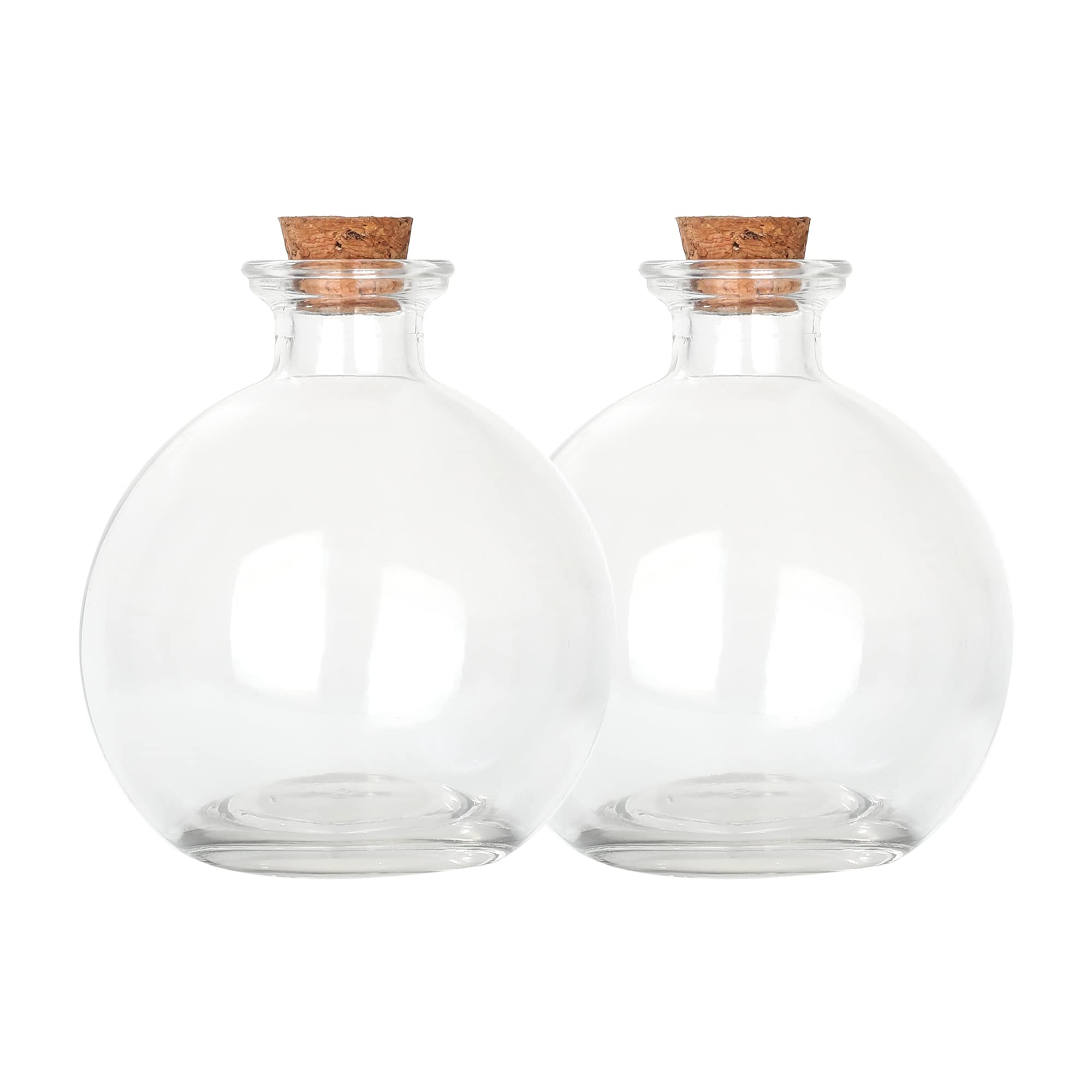 Magic Season Decorative Glass Bottles with Cork Stopper - 9 fl oz Potion Bottles (2 Pack) - Perfect for Halloween Decor, Witchcraft Supplies & DIY Craft Projects