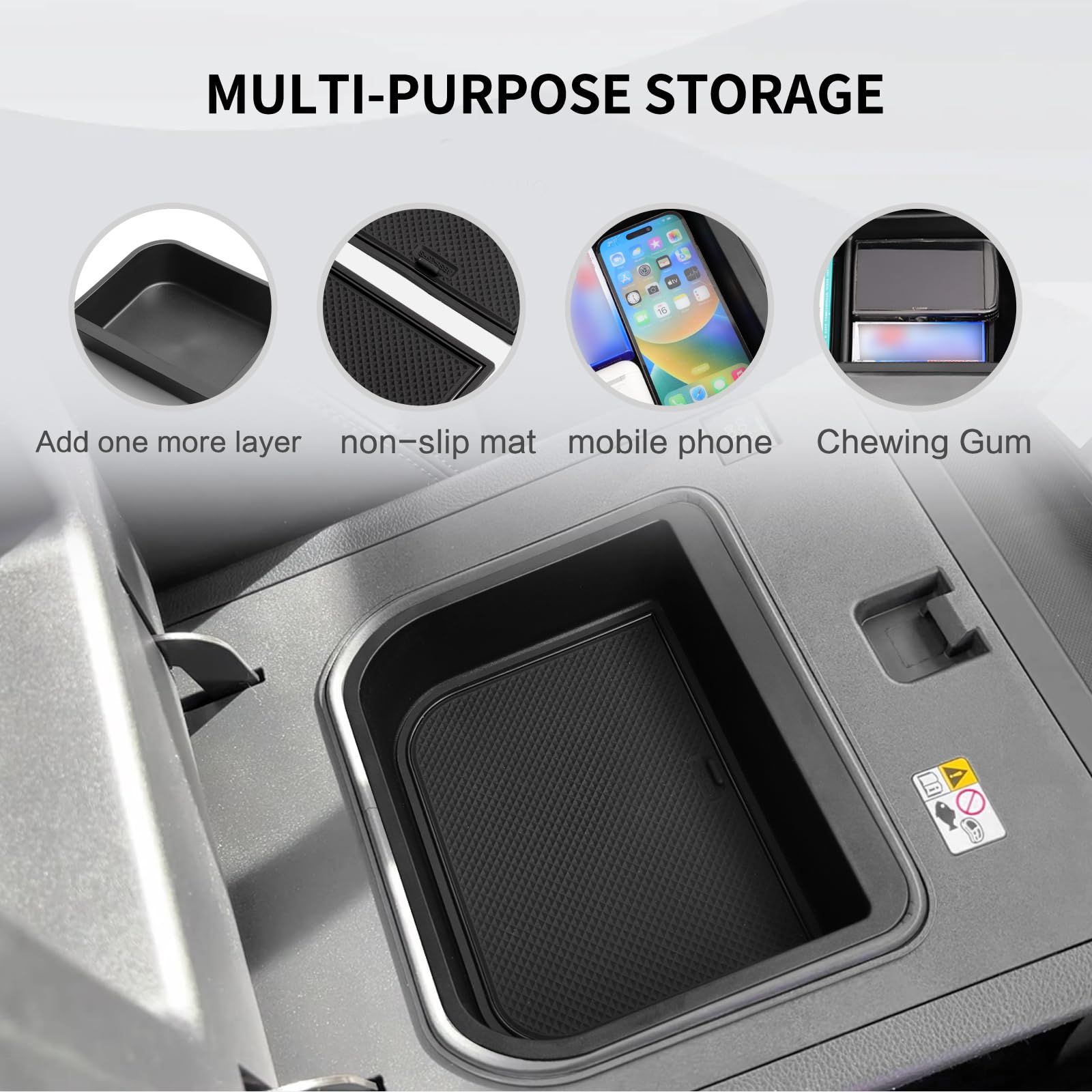 Smabee ABS Center Console Cool Box Organizer Tray for 2024-2025 Toyota Land Cruiser Prado 250 & Lexus GX 550 - Armrest Storage Accessory (Black) | Perfect for Road Trips, Camping & Daily Commute