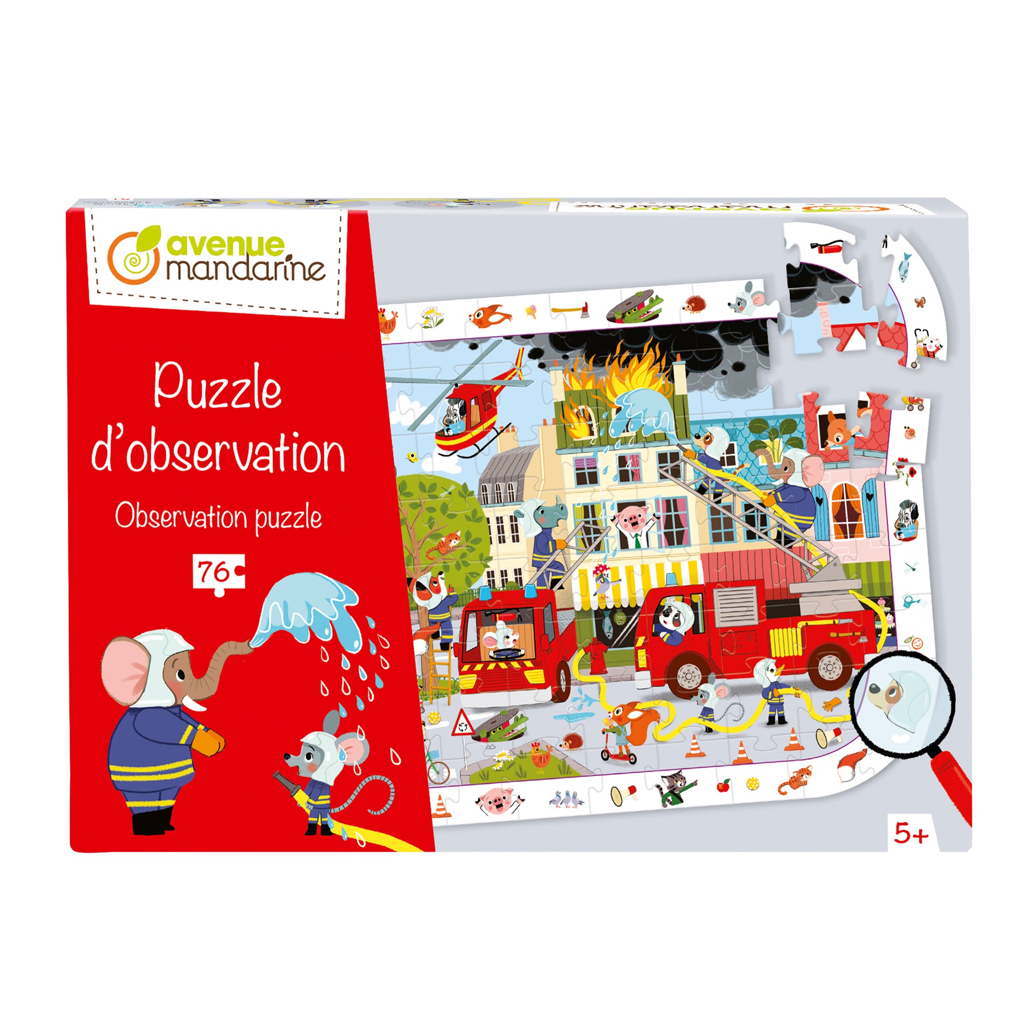 76-Piece Firefighters Observation Puzzle for Kids - Fun Educational Toy for Learning & Problem Solving - Perfect for Family Game Nights & Classroom Activities