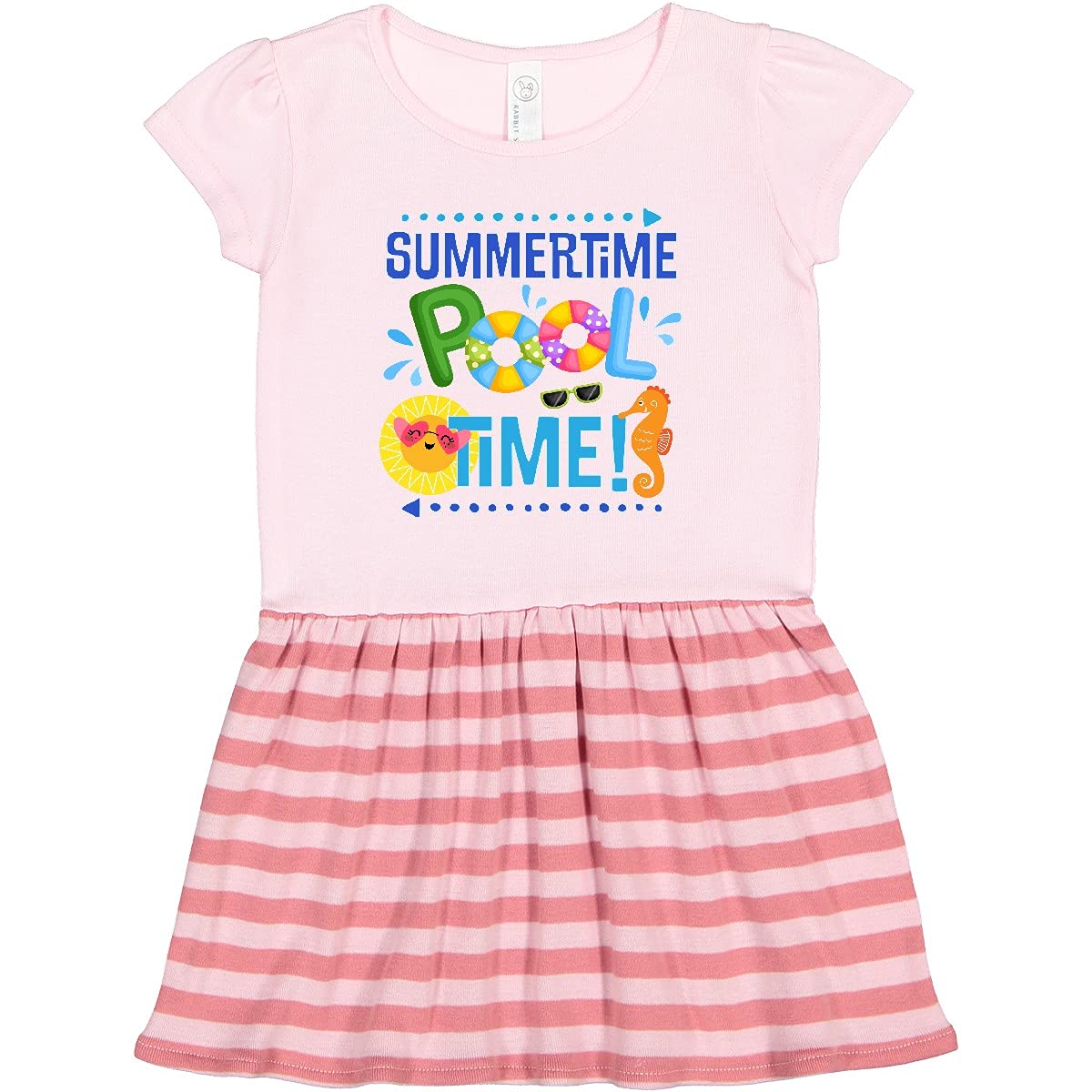 Inktastic Summer Vacation Pool Time Swimming Toddler Dress - Cute Swimwear for Girls, Beach & Pool Party Outfit, Fun Summer Dress for Toddlers