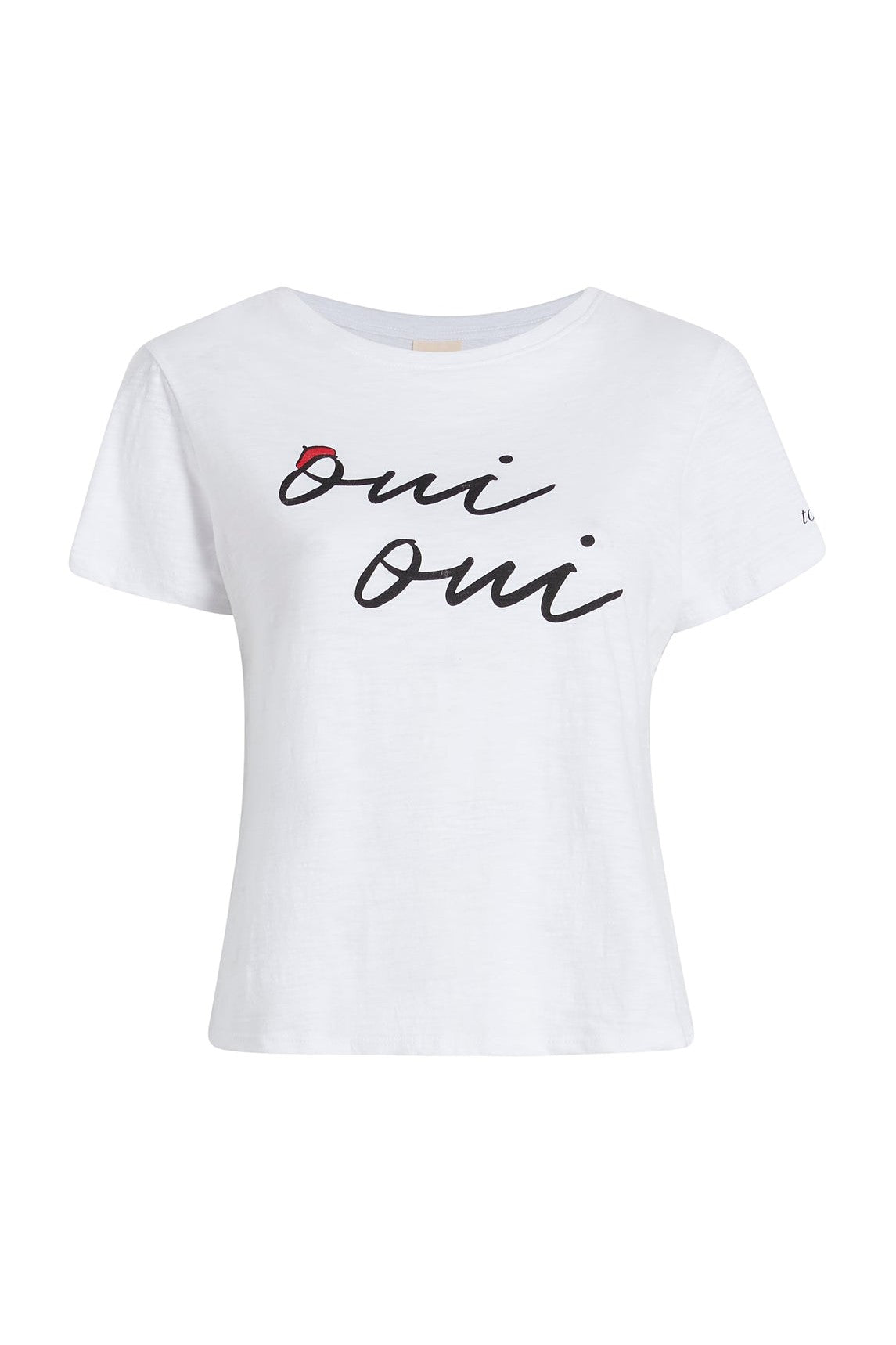 Cinq A Sept Shrunken Oui Oui Tee - Trendy French-Inspired Women's Graphic T-Shirt for Casual Wear & Street Style