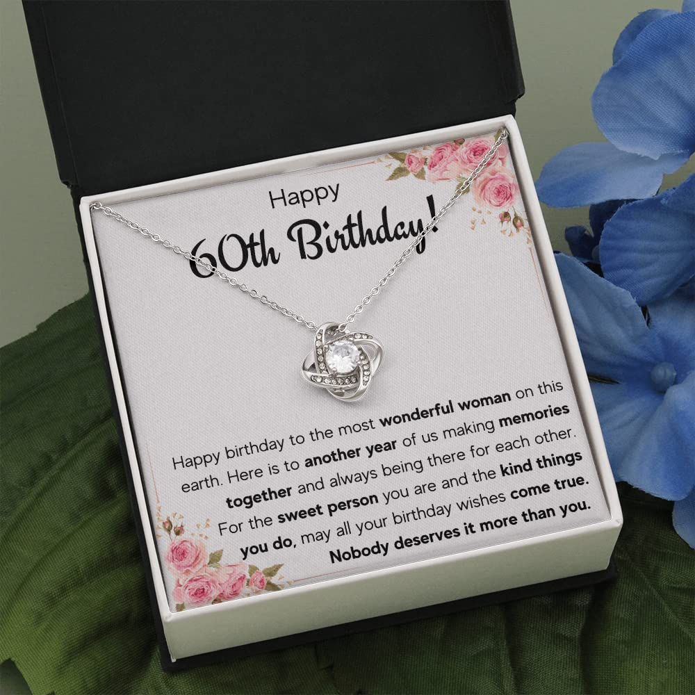 60th Birthday Gifts for Women - Elegant Happy 60 & Fabulous Necklace Set with Message Card & Gift Box | Perfect 60 Year Old Woman Birthday Present for Mom, Grandma, Wife | Anniversary, Retirement, Milestone Celebration Jewelry