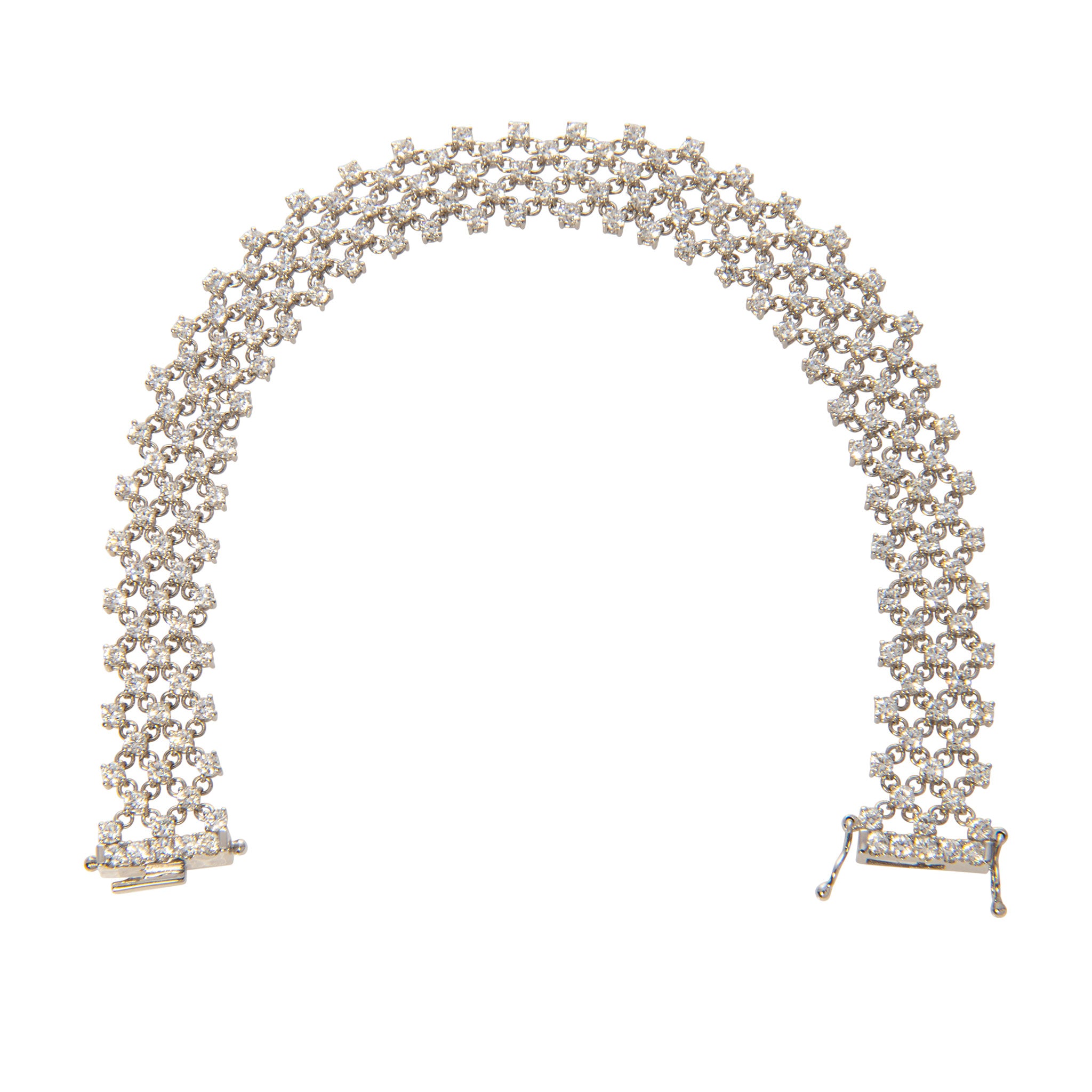 4.75ctw Diamond 18K White Gold Mesh Bracelet for Women - Elegant Tennis Bracelet for Wedding, Anniversary & Special Occasions