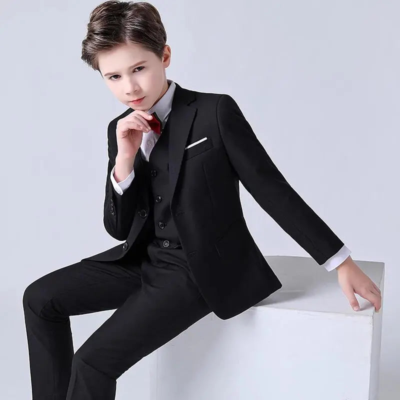 3-Piece Boys Suit Set in Black - Formal Wear for Weddings, School Events & Special Occasions