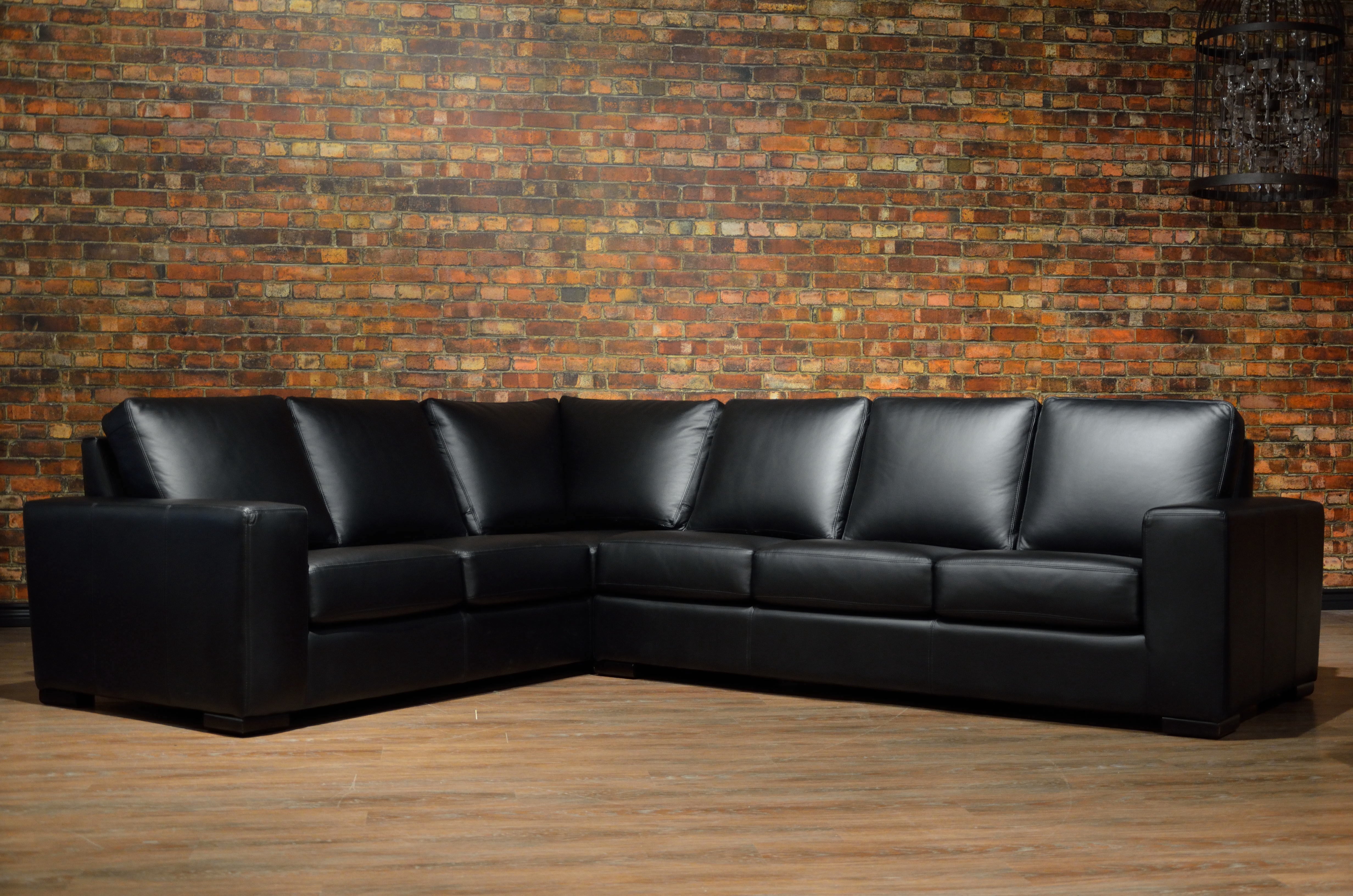Luxury Palermo Leather Sectional Sofa RHF - Genuine Top Grain Leather, Modern L-Shaped Couch for Living Room, Family Room & Home Theater