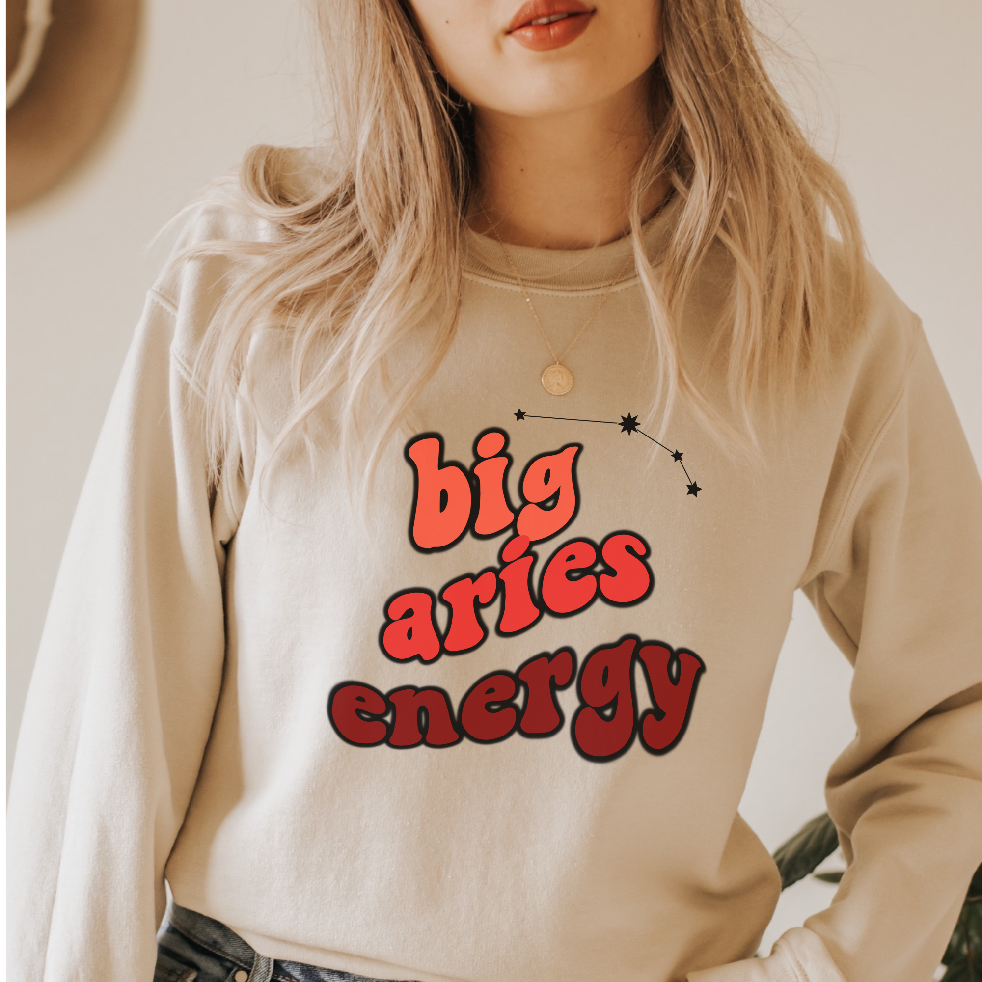 Aries Sweatshirt - Big Aries Energy Hoodie for Women & Men | Perfect Gift for Aries Birthday & Astrology Lovers | Cozy Zodiac Apparel for Casual Wear & Horoscope Enthusiasts