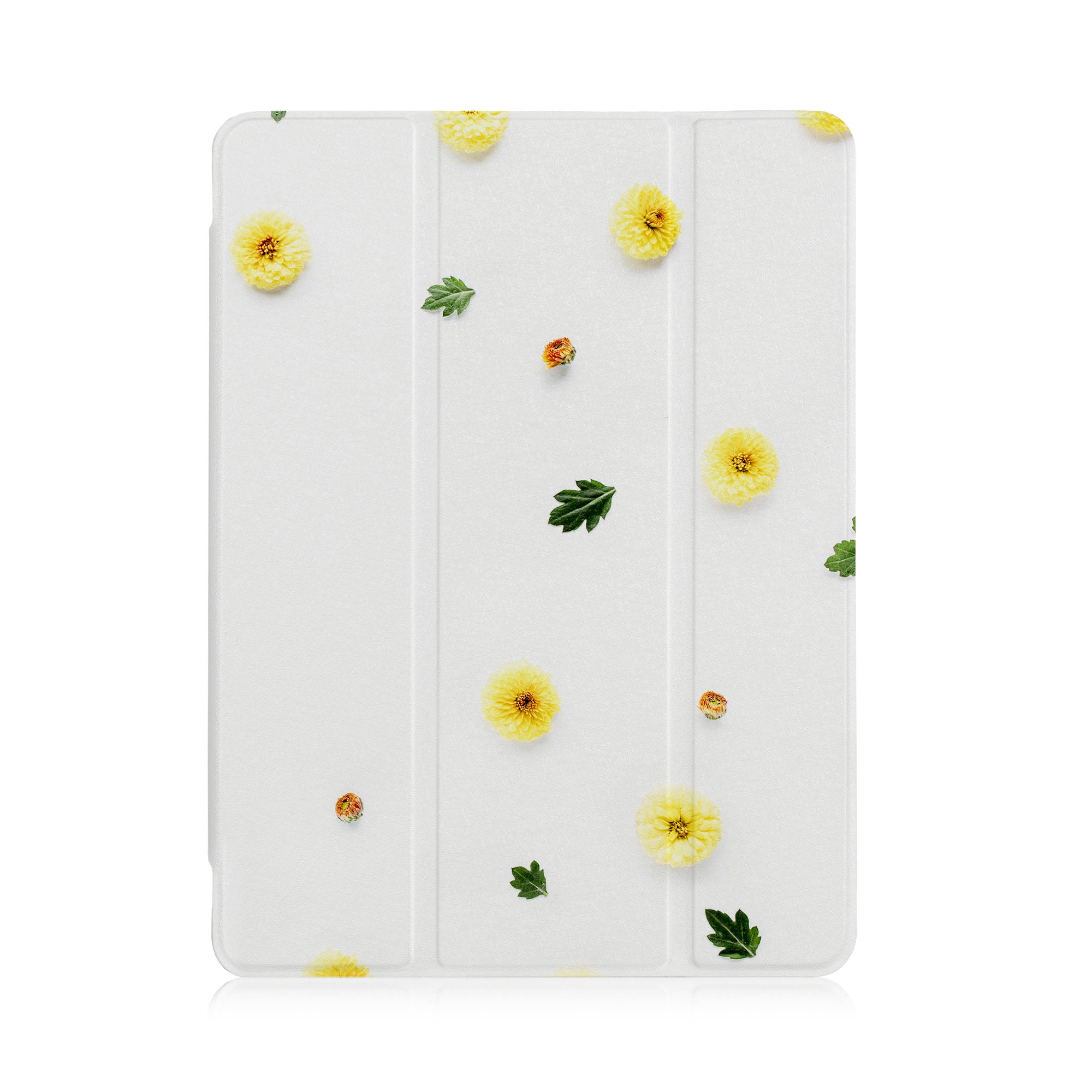 iPad See-Through Case with Flat Flower Design - Slim Protective Cover for iPad Air/Pro/Mini - Perfect for School, Work & Travel