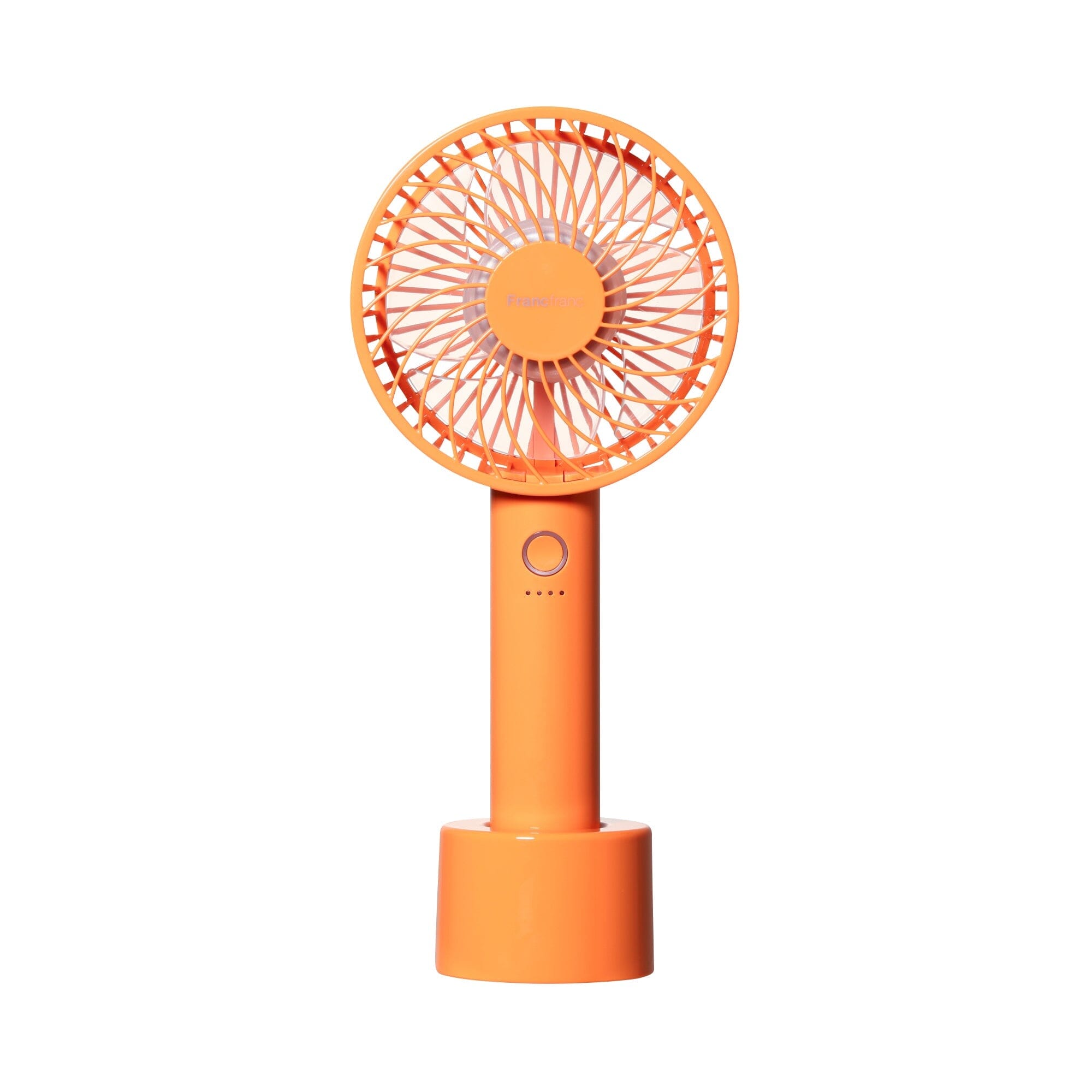 FRAIS Portable Handheld Fan - Mini USB Rechargeable Personal Fan with 3 Speeds, Quiet Cooling for Home, Office, Travel & Outdoor Activities - Shiny Orange