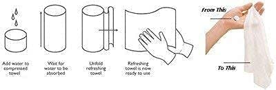 BIZWIZ STORE 60-Pack Compressed Disposable Towels - Portable Face & Hand Cleaning Wipes, Mini Cotton Towel Tissues for Travel, Camping, Gym & Emergency Use