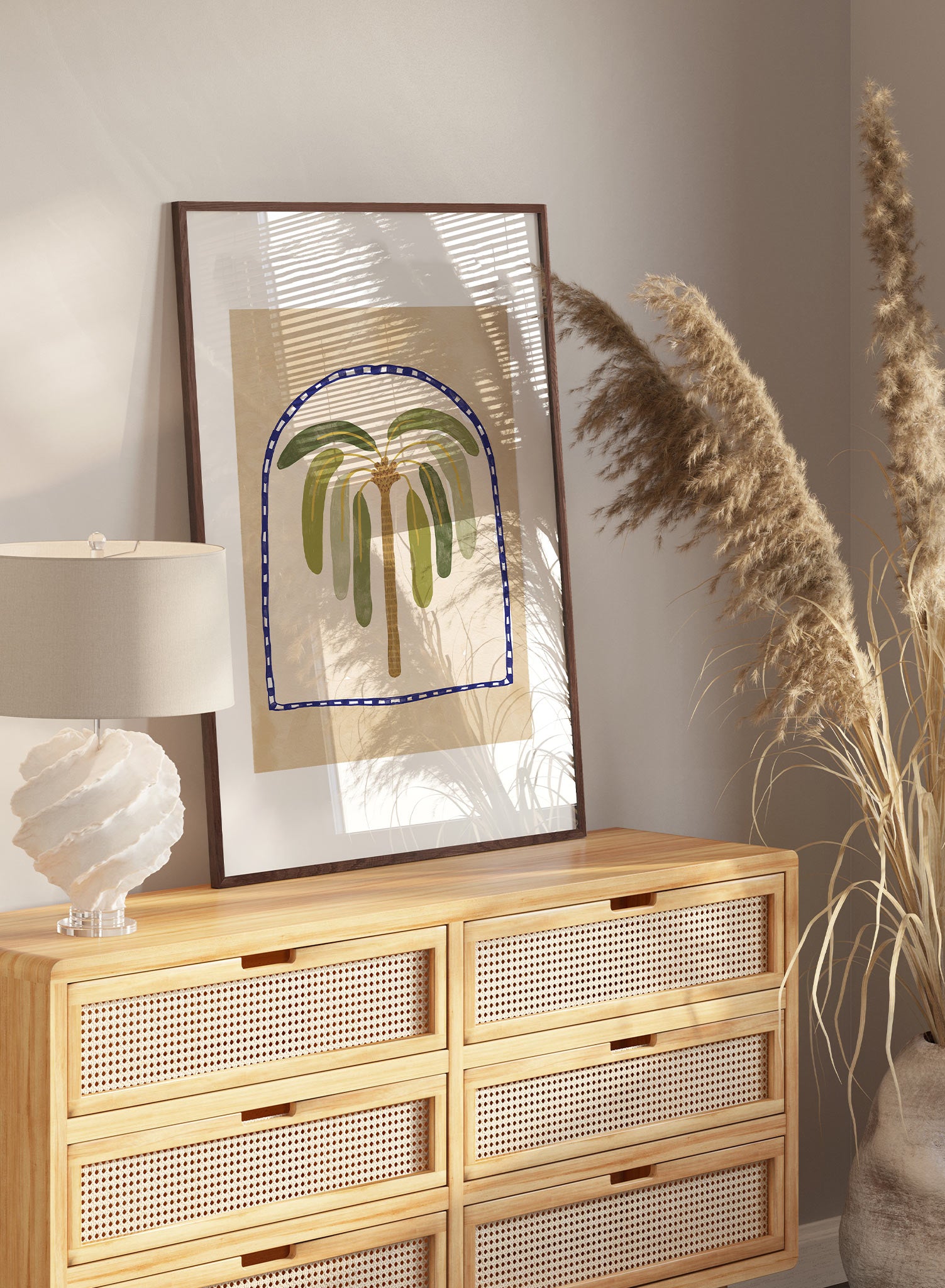 Hanging in Paradise Wall Art Poster - Tropical Beach Sunset Decor for Living Room, Bedroom & Office