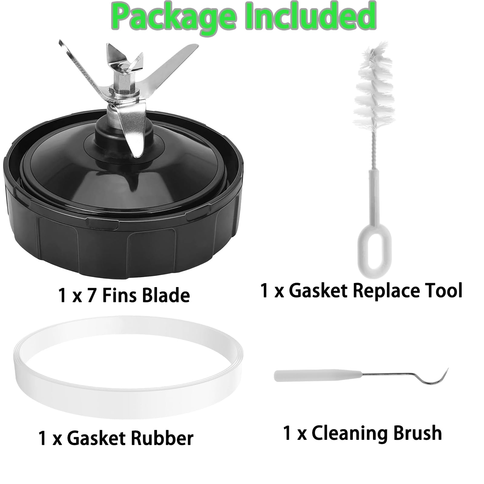 7 Fins Blender Blade Replacement for Ninja BN401 BN751 BN801 BL480-30 - Compatible with Auto iQ BL682-30 BL642-30 BL687CO-30 BL482-30 - High Performance Extractor Blade Assembly for Smoothies, Juicing & Food Prep