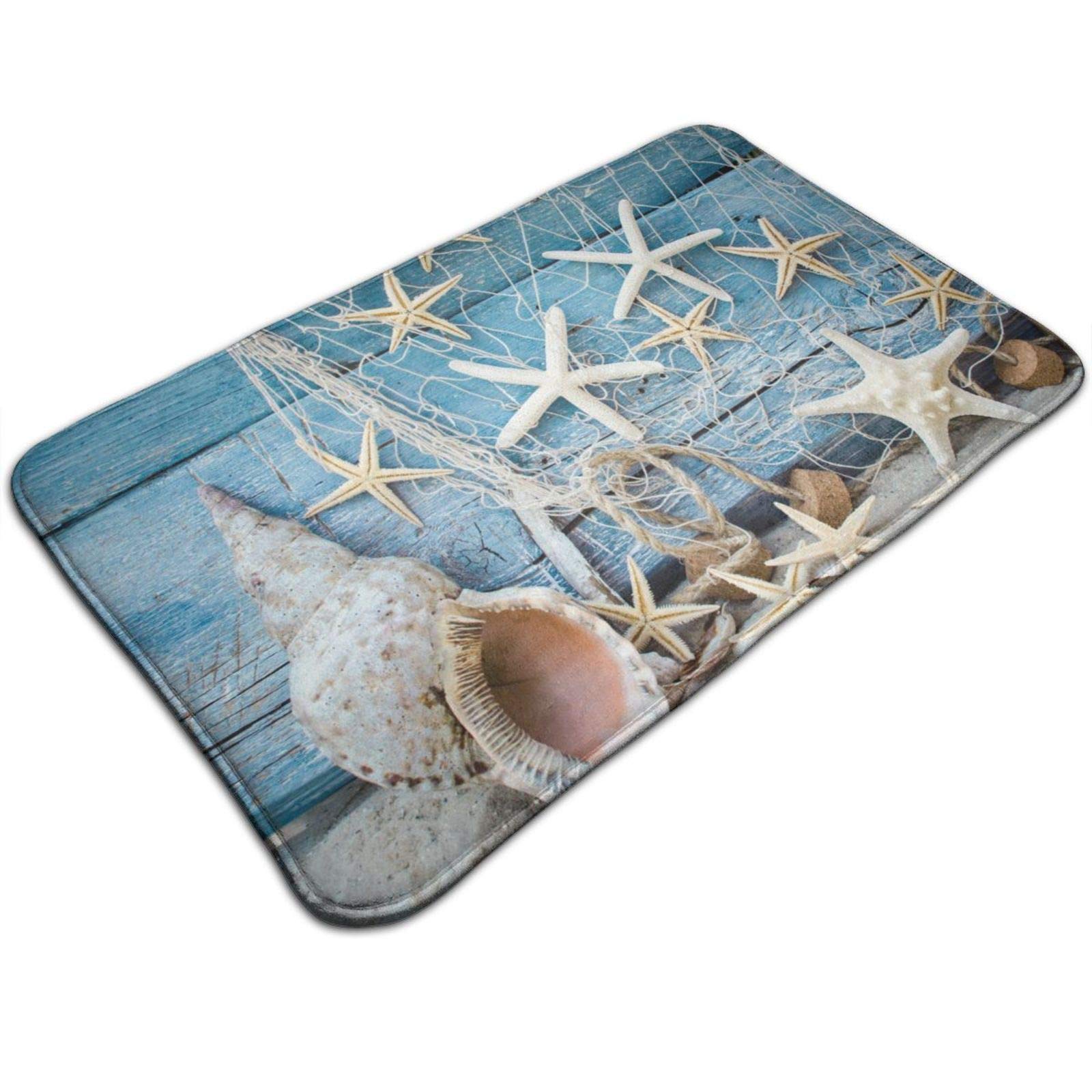Premium Non-Slip Starfish Fishnet Bath Mat - Super Absorbent & Soft Bathroom Rug (31.5
